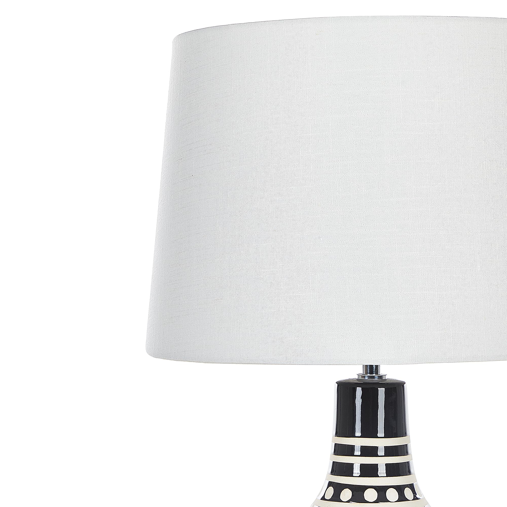 Lampada da tavolo nera in ceramica illuminazione da comodino 68 cm Shabelle