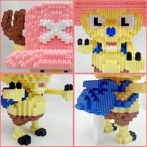 Miniatura 5 de Figura de construcción de anime Chopper de una pieza, juego de bloques de construcción de personajes de anime clásico grande, modelo creativo y