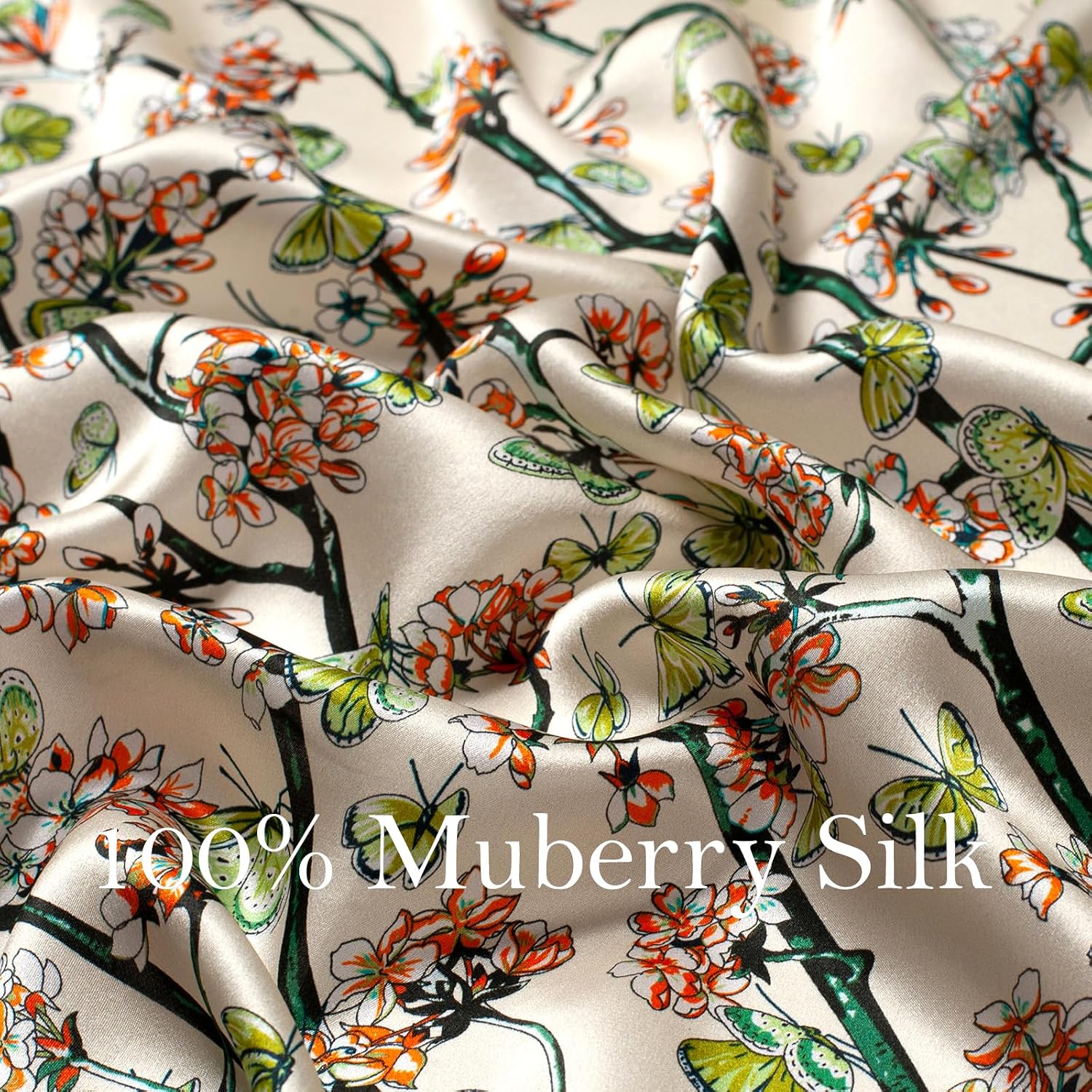 100% Mulberry Silk Scarf for Women 25.6" Square With Gift Packed image 4