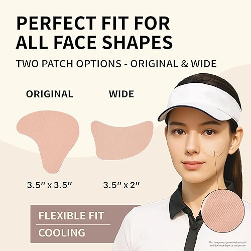 Miniatura 6 de 12 pares (24 parches) parche solar, protección UV debajo de los ojos para golf, senderismo, conducción, deportes al aire libre  Parches de