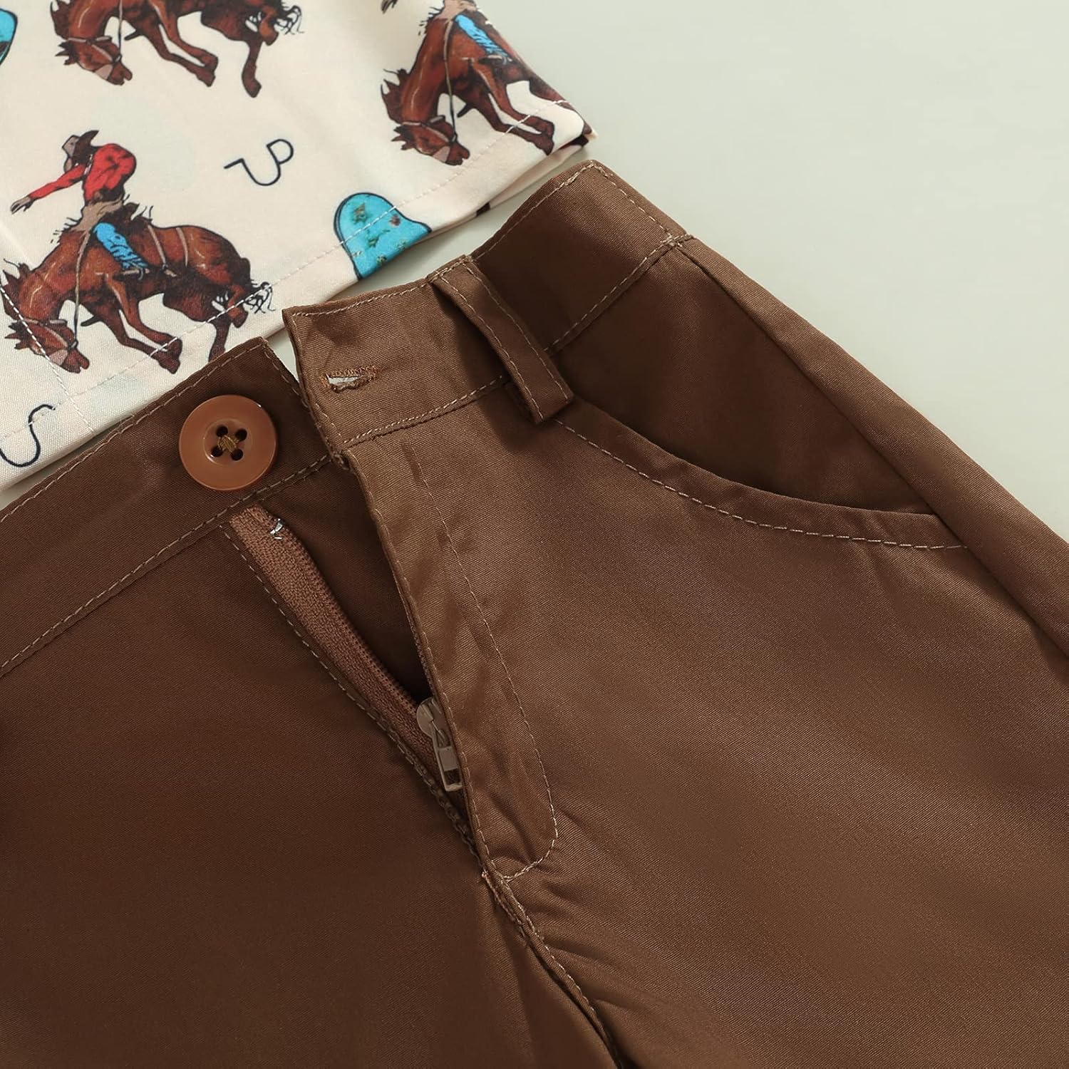 fhutpw Baby Toddler Boy Outfits 2T 3T 4T 5T Clothes Summer Kids Pattern Short Sleeve Button Down Shirt & Shorts Set - Image 6