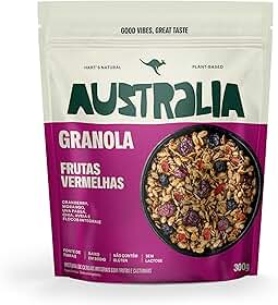 Hart's Natural Granola Australia Frutas Vermelhas | Granola Sem Glúten, Sem Lactose, Vegano | 100% Natural | Alto em Fibras | Snack Saudável | 300g