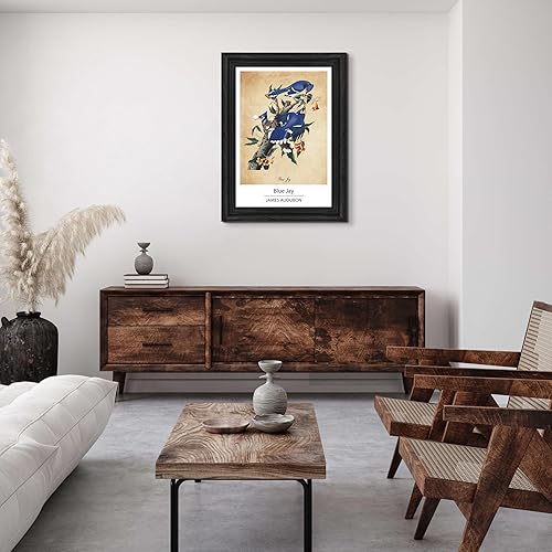 Vista 379 de Towee Bunting by James Audubon - Marco biselado negro de 12 x 16 pulgadas, decoración artística enmarcada para pared, reproducción de pinturas