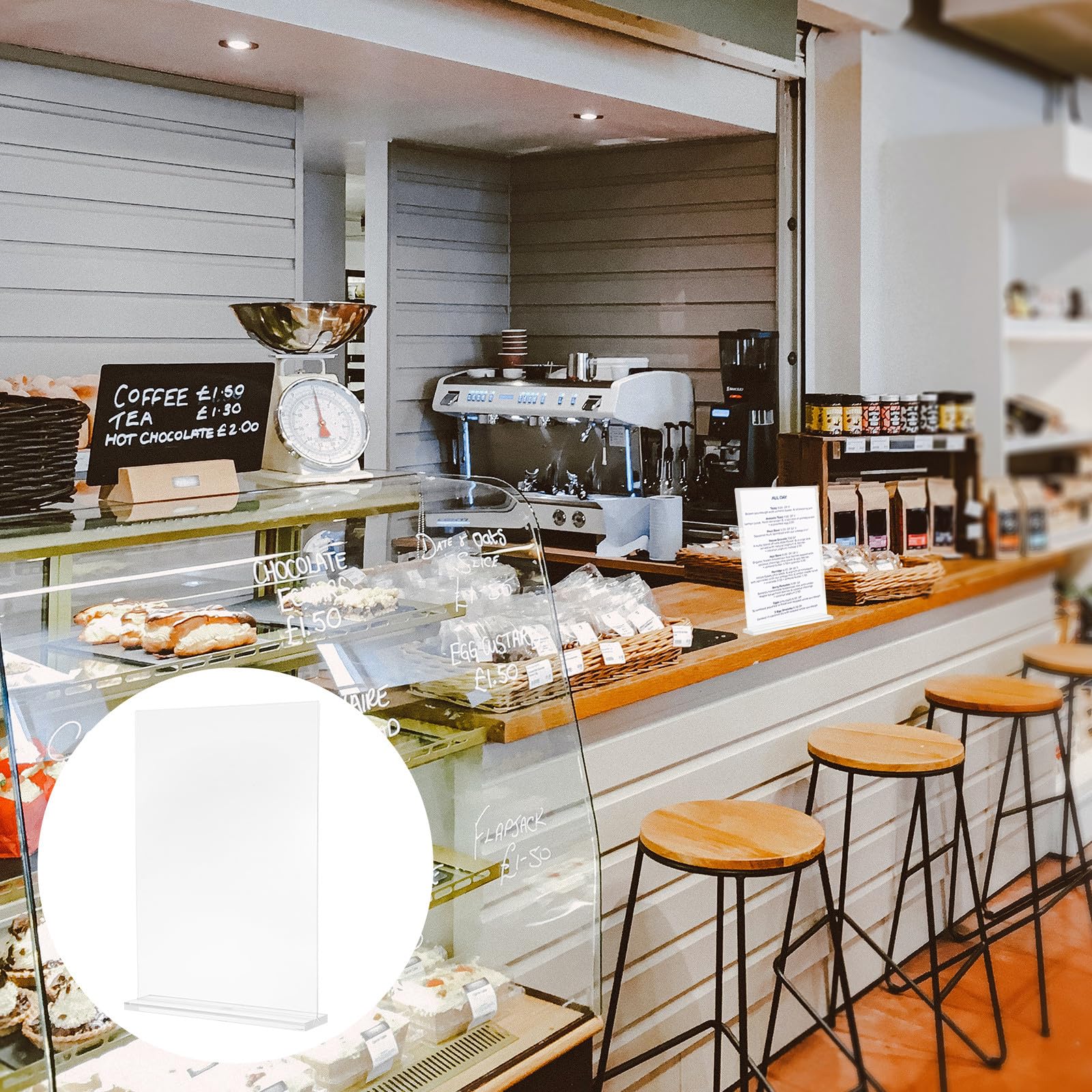 6 Stück Acryl Schildhalter T-form Doppelseitig Transparenter Tischmenü Displayständer aus Langlebigem Acryl Vertikaler Preisschildhalter für Restaurant Büro Zuhause