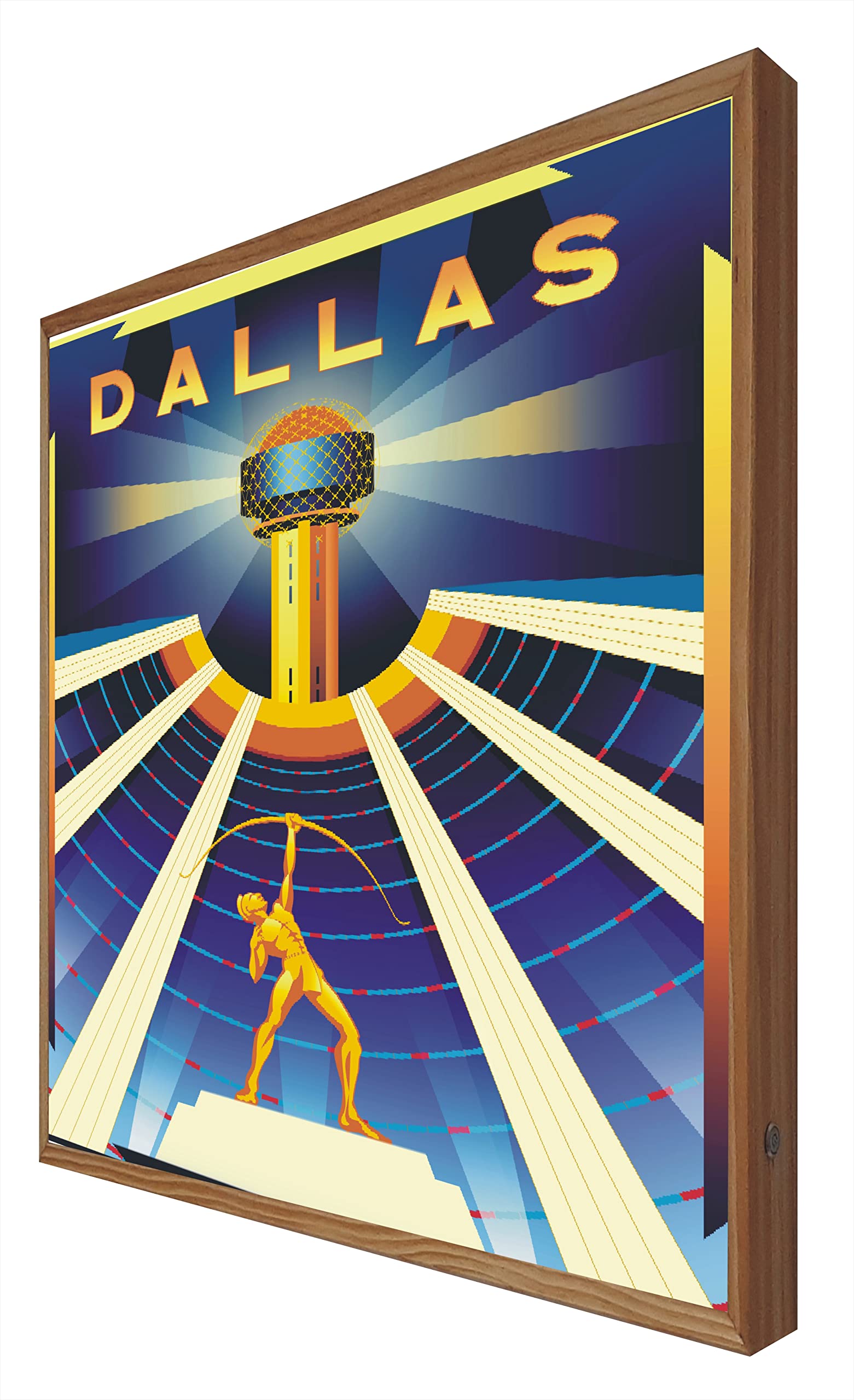Affiche rétro lumineuse LED Dallas cadeau idéal pour passionné de voyage