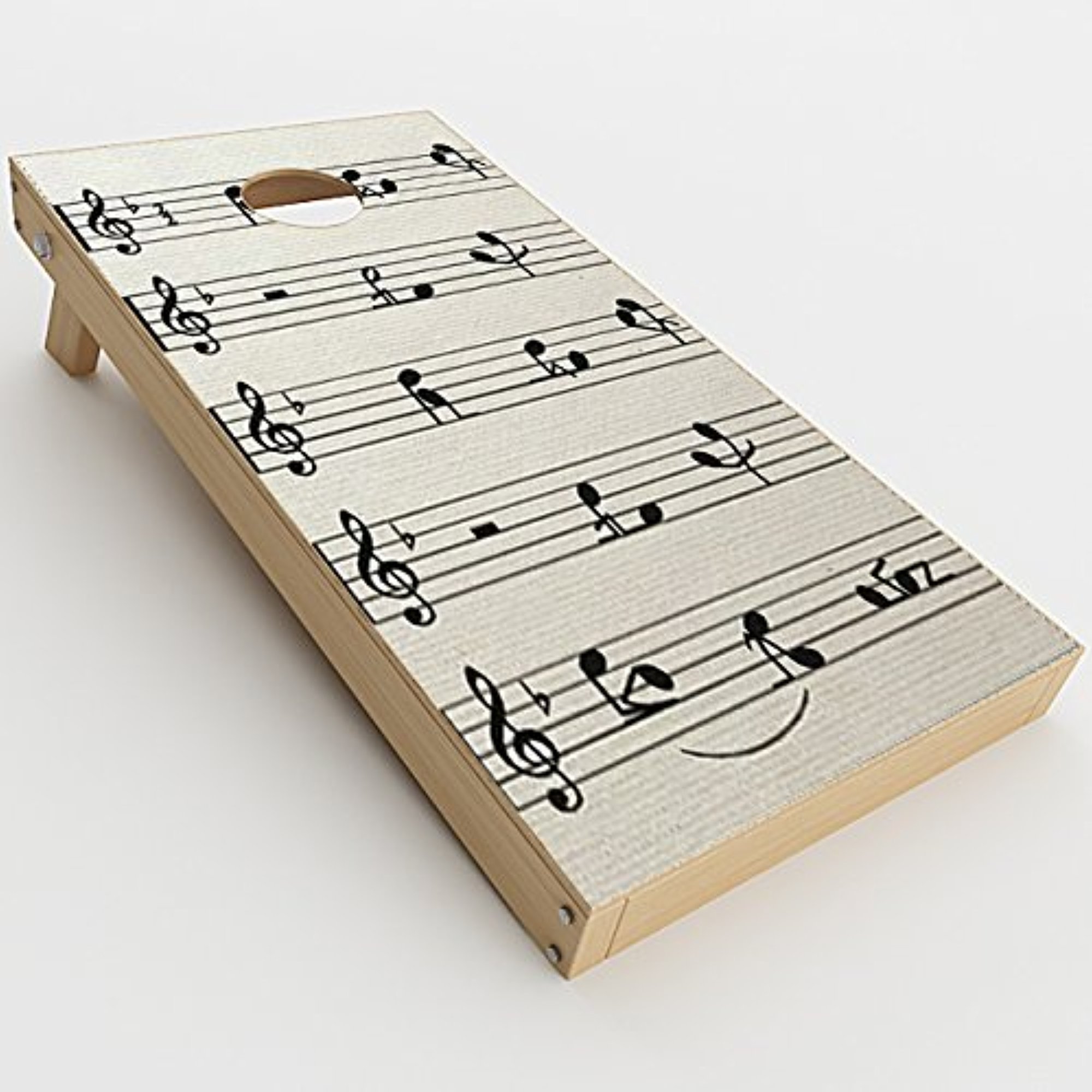 Skin Decal Vinyl Wrap for Cornhole Game Board Bag Toss/Music Notes Song Page