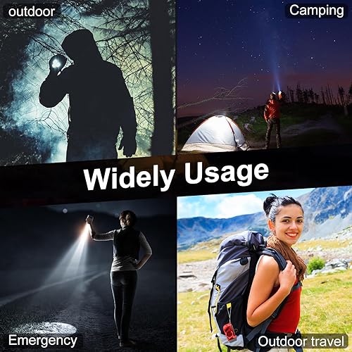 Miniatura 6 de 48 piezas de linterna de manivela sin necesidad de batería, luz de antorcha, luz manual, linterna de presión de 3 LED, luz de antorcha de presión