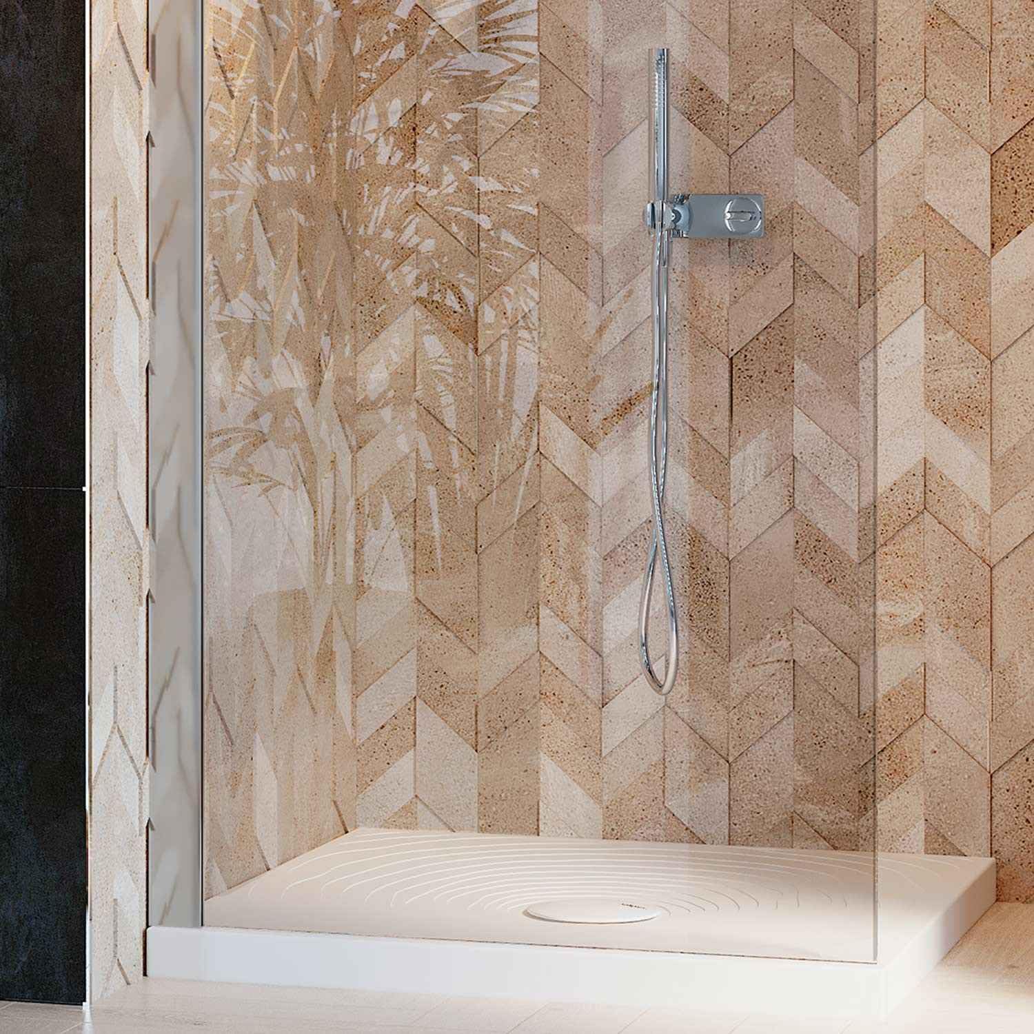 Idralite Pared de Ducha Walk In 40CM H190 Cristal Transparente con Tratamiento Antical Mod. Flip