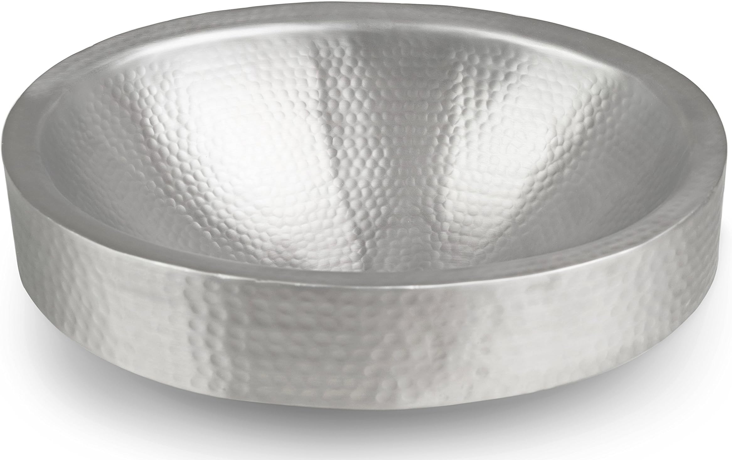 Monarch Abode 18002 Hand Hammered Oval Skirted Sink (17 inches), Nickel