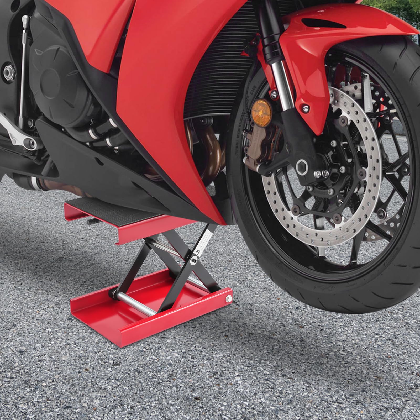 Sollevatore per moto, sollevatore per moto, regolabile in altezza, 93-350 mm, supporto per forbice di sollevamento con ampia piattaforma, sollevatore per riparazione di biciclette (portata 500 kg