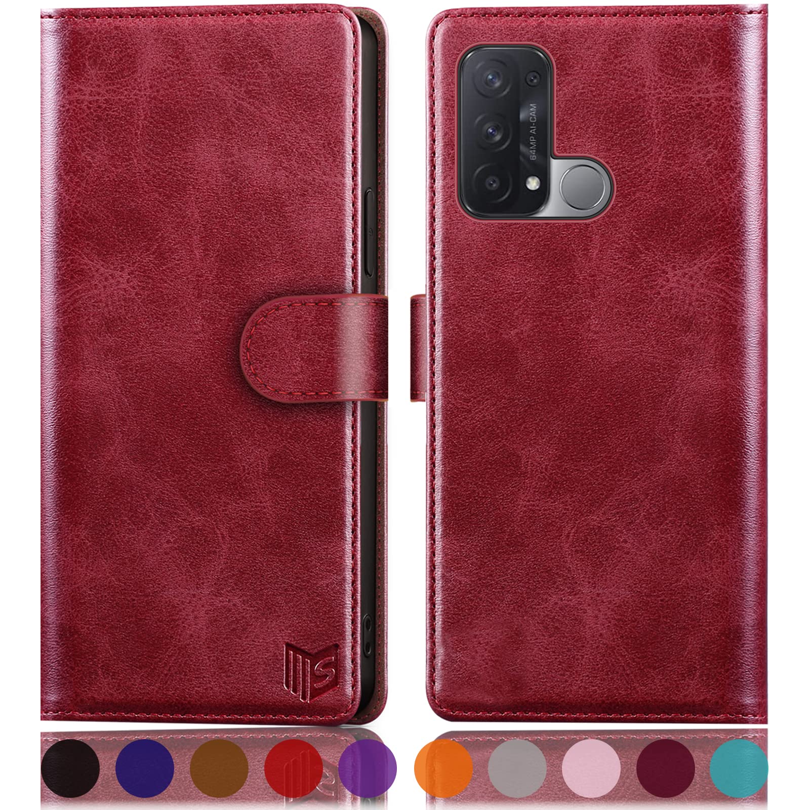 Amazon.co.jp: SUANPOT OPPO Reno5 A ケース 手帳型 三つのカード収納 