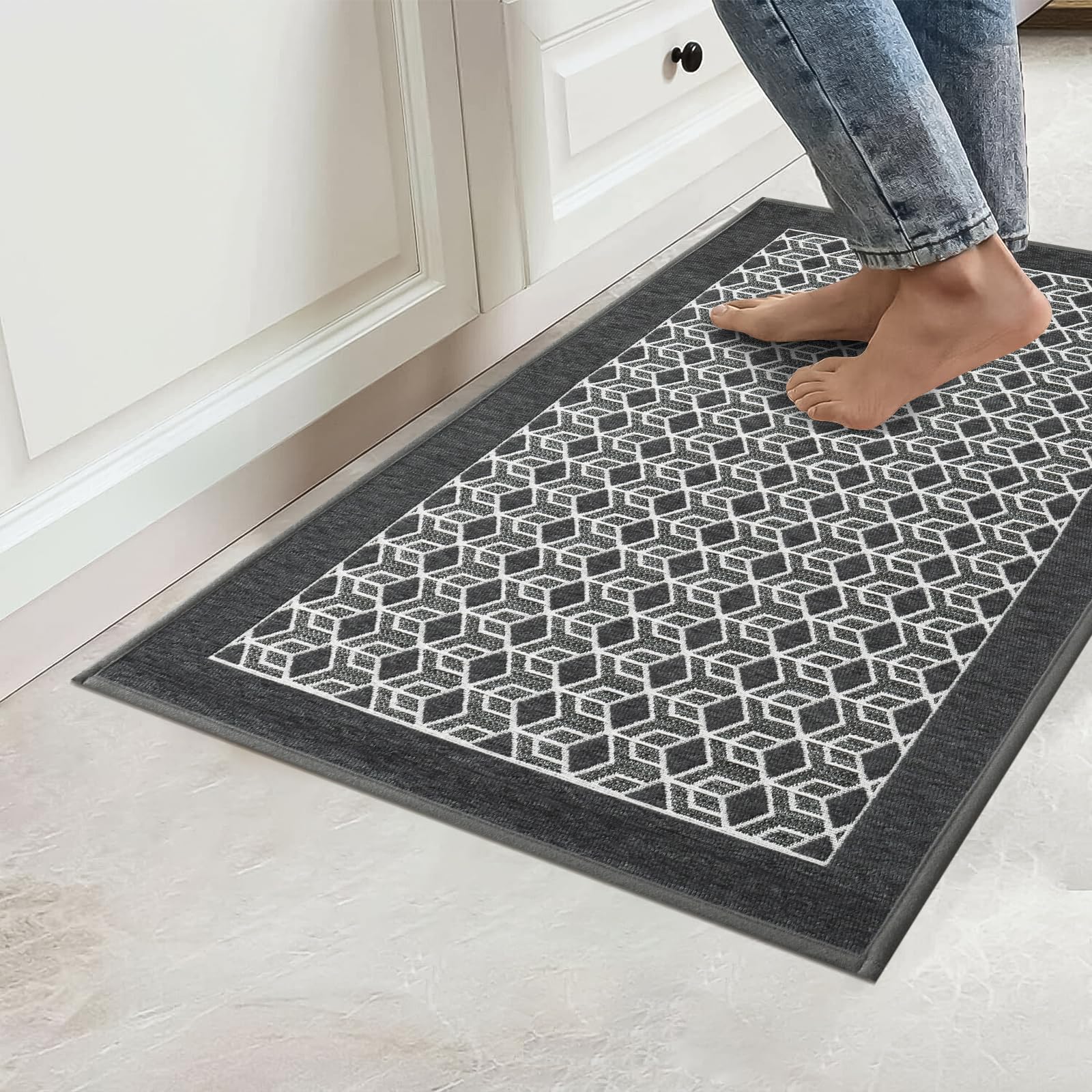 KIMODE Küchenmatte Im Bauernhaus-Stil - 76,2 X 177,8 Cm, Rutschfest, Waschbar, Saugfähig Für Küche, Eingang & Flur