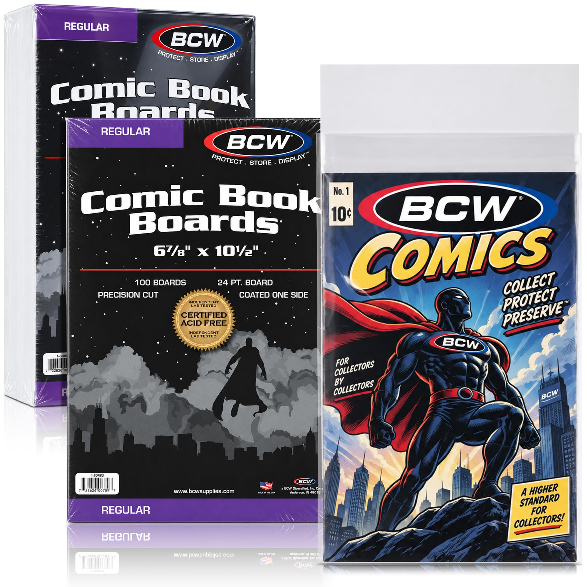 BCW Regular Backing Boards | 200 Count Each | Acid-Free Storage Solution for Comic Collectors | Protection and Display for Comic Books