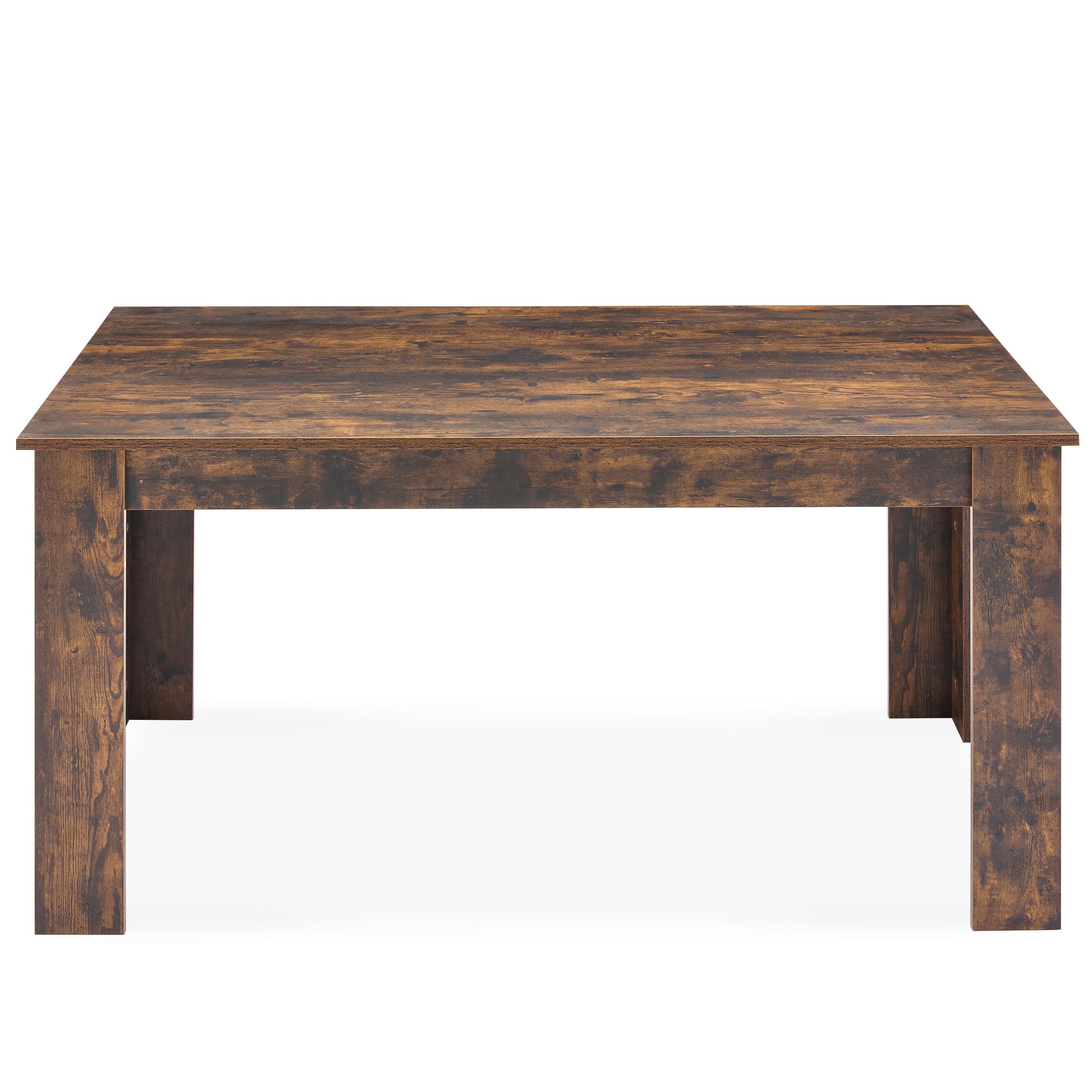 Prostokątny stół do jadalni, drewniany stół kuchenny z blatem z białego marmuru, meble 6-osobowe do jadalni i salonu, 140 dł. x 80 szer. x 75 cm wys