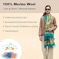 Vista 57 de DANA XU Manta de pashmina extragrande 100% de lana merina, bufanda de viaje, bufanda de cachemira para mujer, otoño e invierno, chal de gran