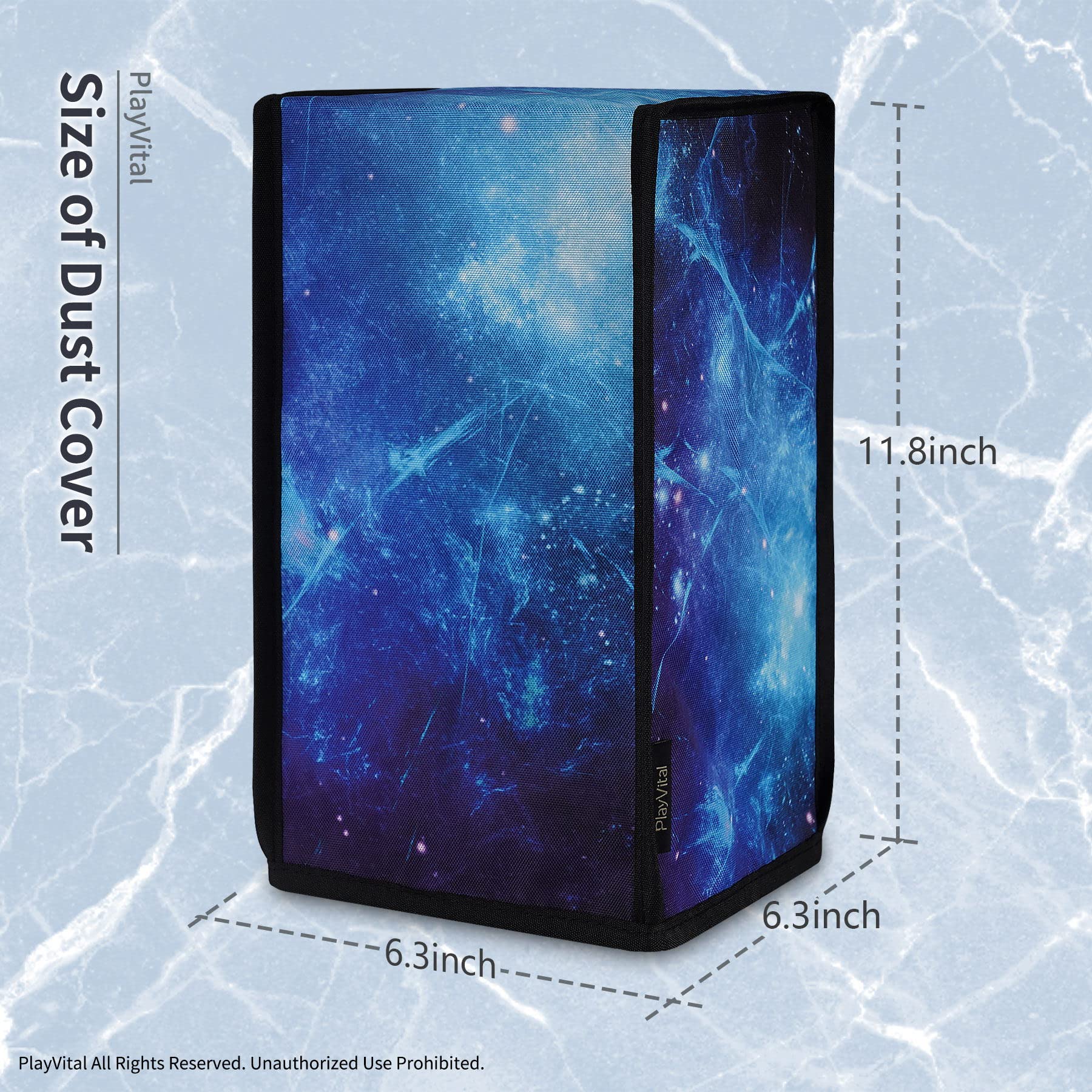 PlayVital Cover Copertura Antipolvere per Xbox Series X Console,Coperchio in Nylon Verticale Protettivo Impermeabile per Xbox Series X Console-Nebulosa Blu - 5