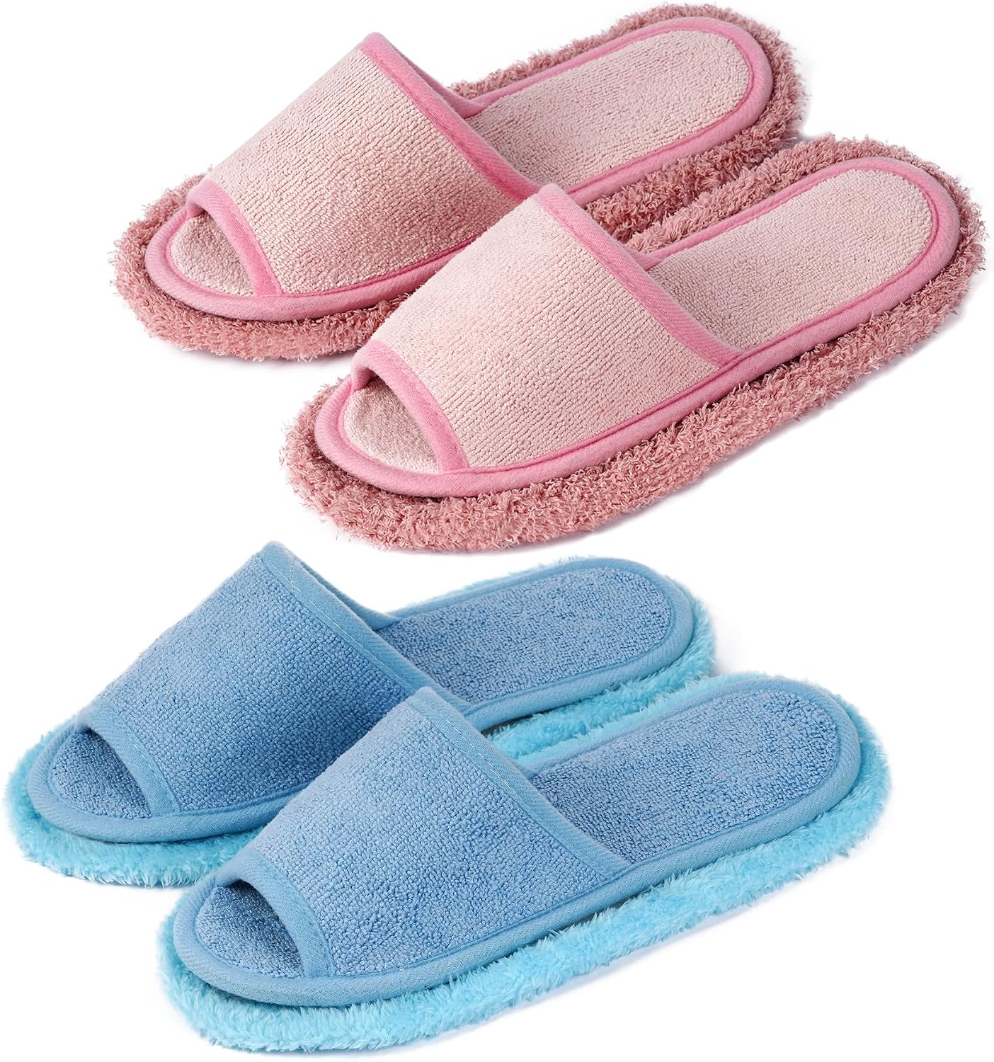 handrong Mop Slippers 2 Pairs of Dusting Slippers Microfiber Mopping Slippers Mop Shoes Cleaning Slippers for Men Women Floor Cleaning Washable