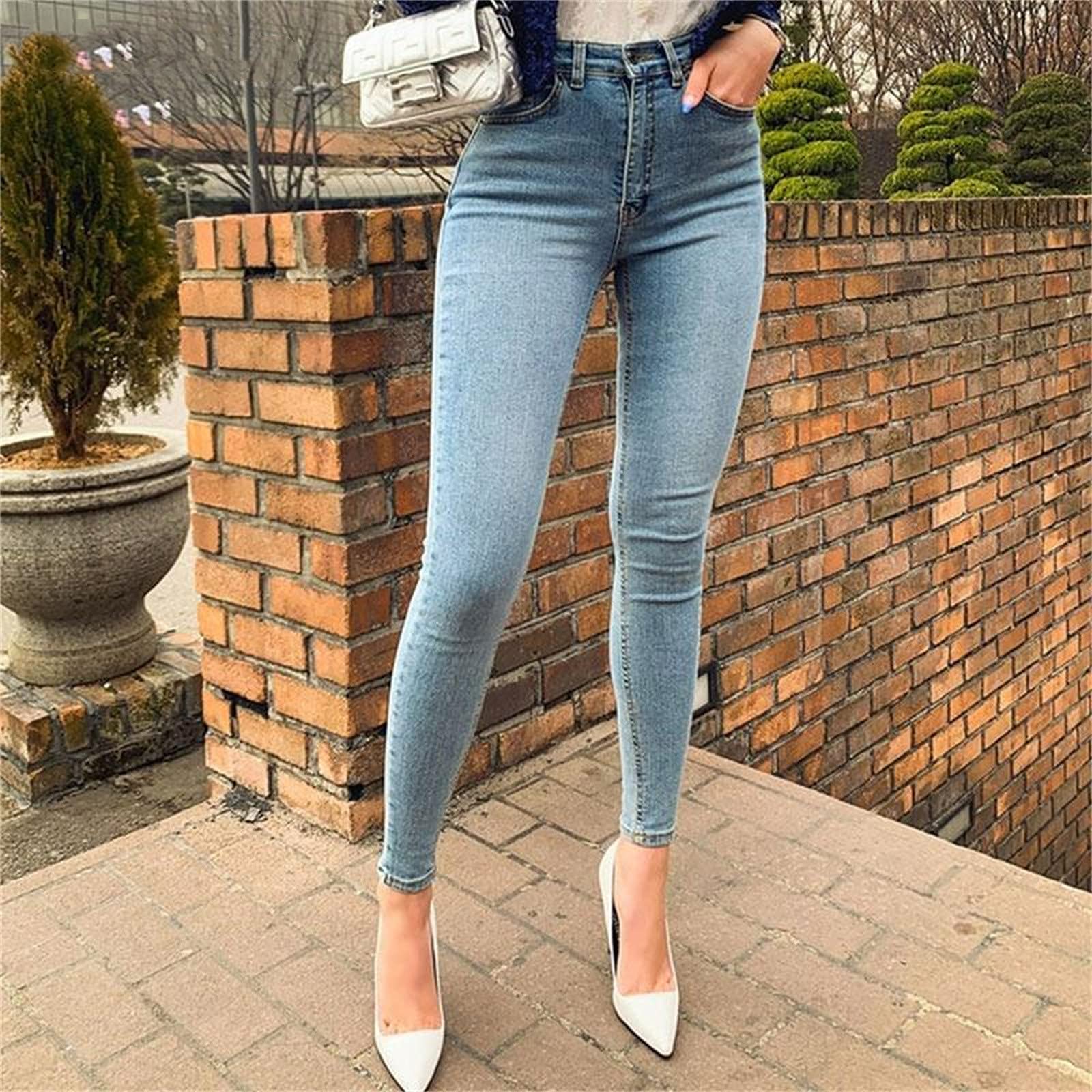 UKKO Jeans da Donna Pantaloni in Denim A Vita Alta Jeans da Donna A Vita Alta