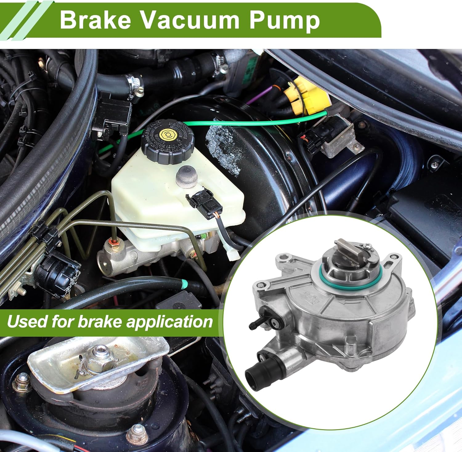 Brake Vacuum Pump No.11668605976 Engine Vacuum Pump for BMW 550i GT 2010-2015 Aluminum Alloy Silver Tone 1 Pc