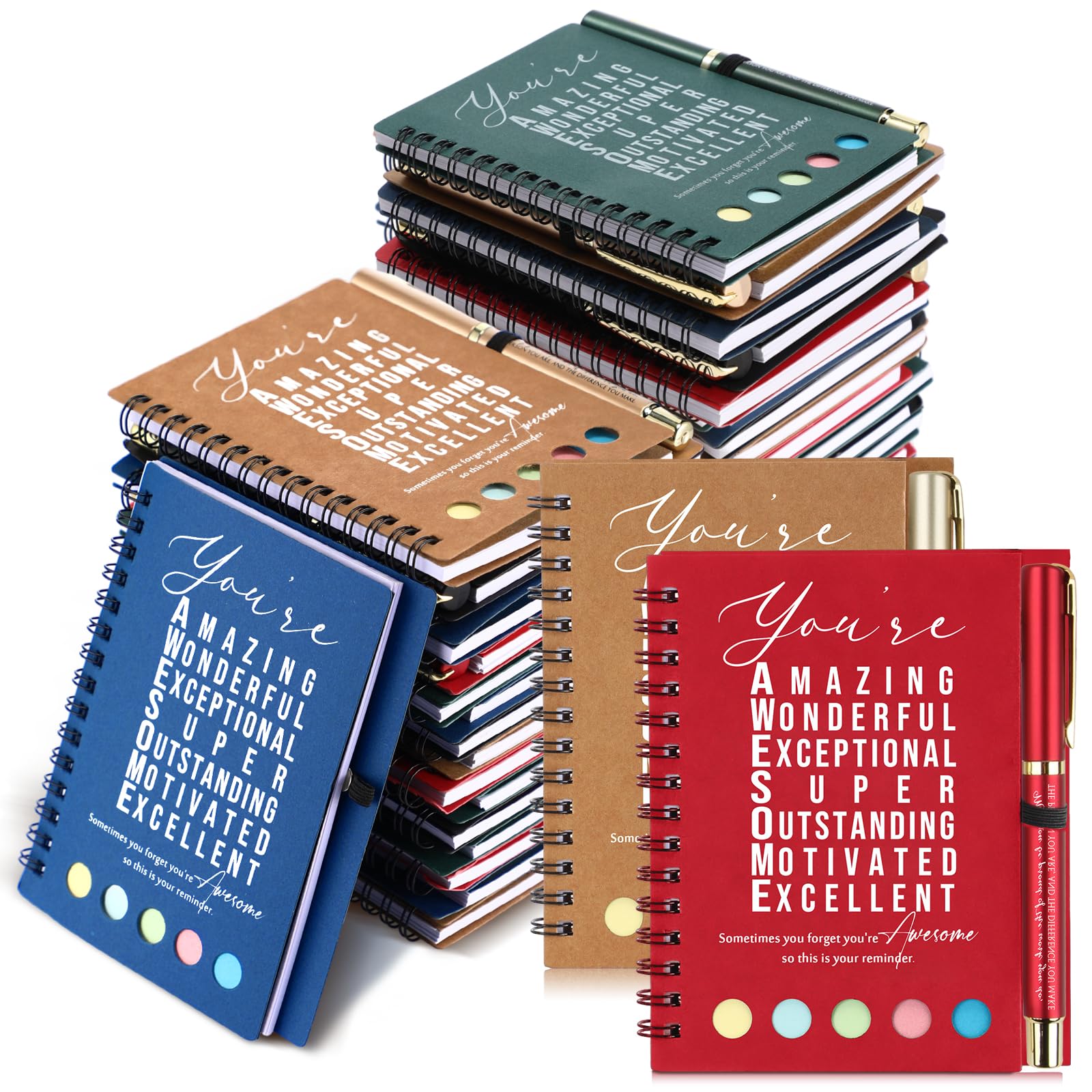 Carnets à spirale avec stylos lot de 25 blocs-notes classiques - 7