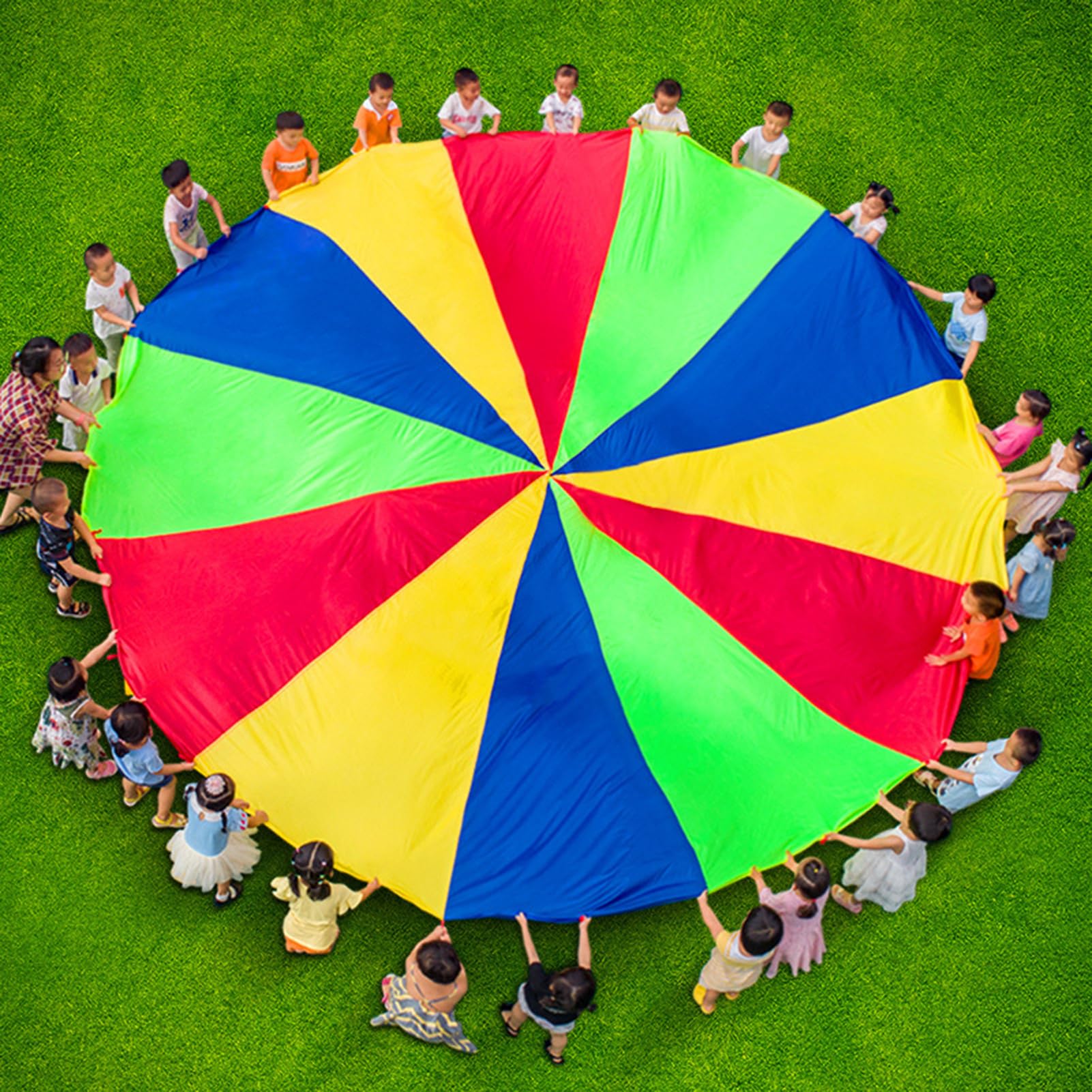 Graj w Spadochron Rainbow Toy Namiot Gra dla dzieci Namiot Spółdzielcze Gry Prezent urodzinowy dla Indoor Outdoor Zespół Aktywności Zespołu,11m/36.08ft