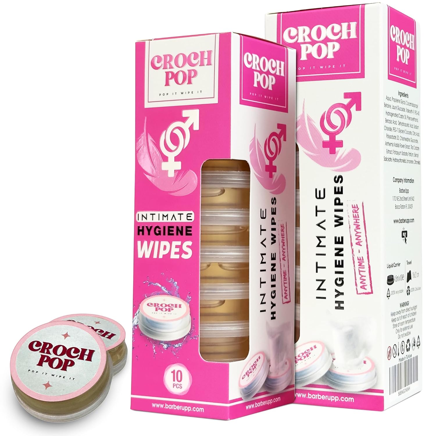 Feminine Wet Wipes for Women – 20 Count Natural Moisturizer & Biodegradable | pH-Balanced, Skin-Friendly Personal Care | Travel-Size Individually Wrapped Towelette Wipes for Daily Hygiene & Care