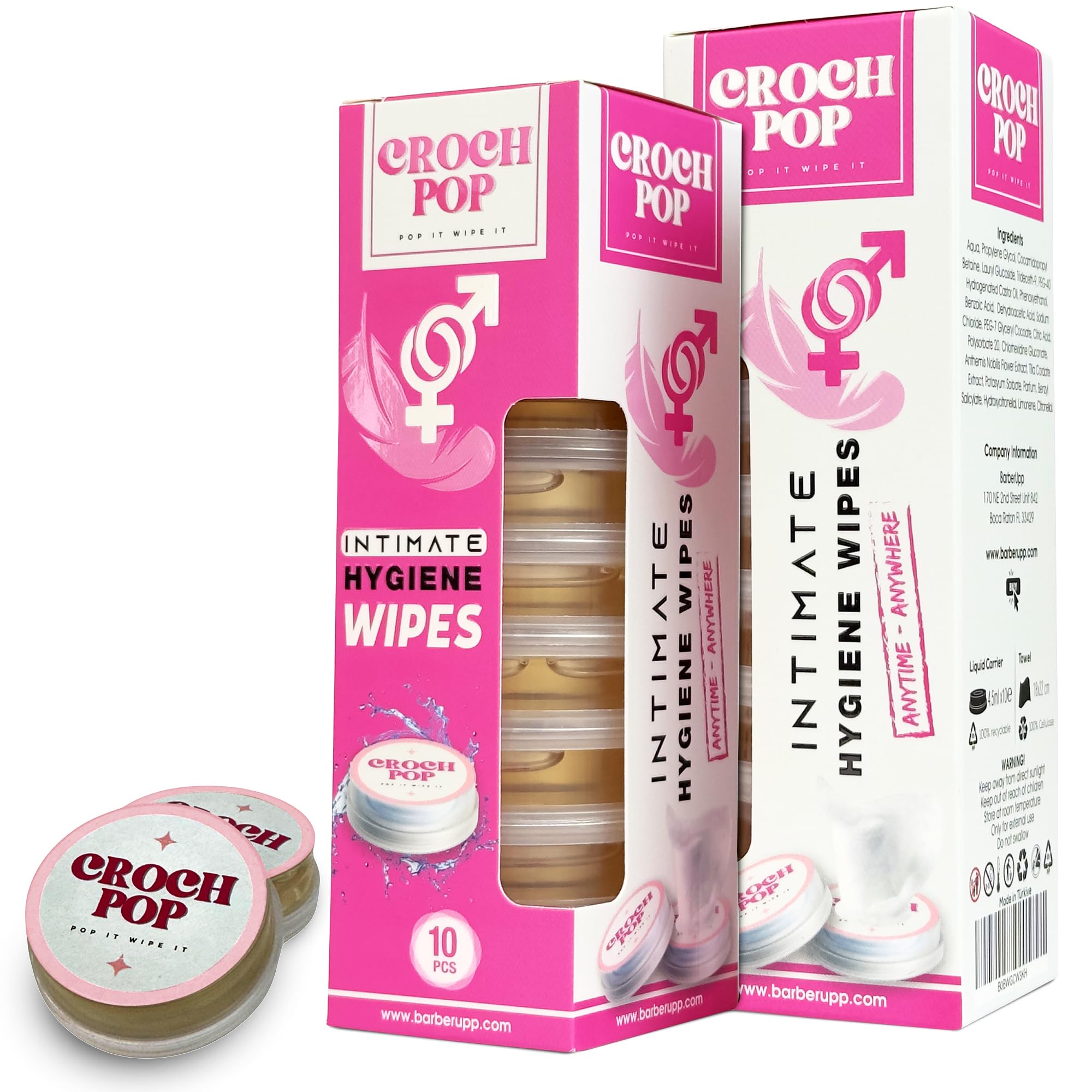 Feminine Wet Wipes for Women - 20 Count Natural Moisturizer & Biodegradable | pH-Balanced, Skin-Friendly Personal Care | Travel-Size Individually Wrapped Towelette Wipes for Daily Hygiene & Care