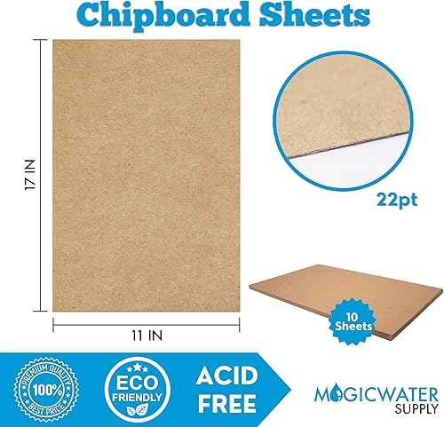 Miniatura 2 de 10 hojas de aglomerado de 11 x 17 pulgadas - 30 puntos (punto) de cartón kraft marrón de peso medio para álbumes de recortes y marco de fotos