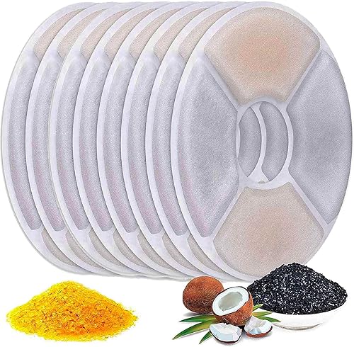 Filtros de fuente de agua para gatos, paquete de 8, 50% más de resina y carbón activado, filtros de repuesto originales para fuente de flores de