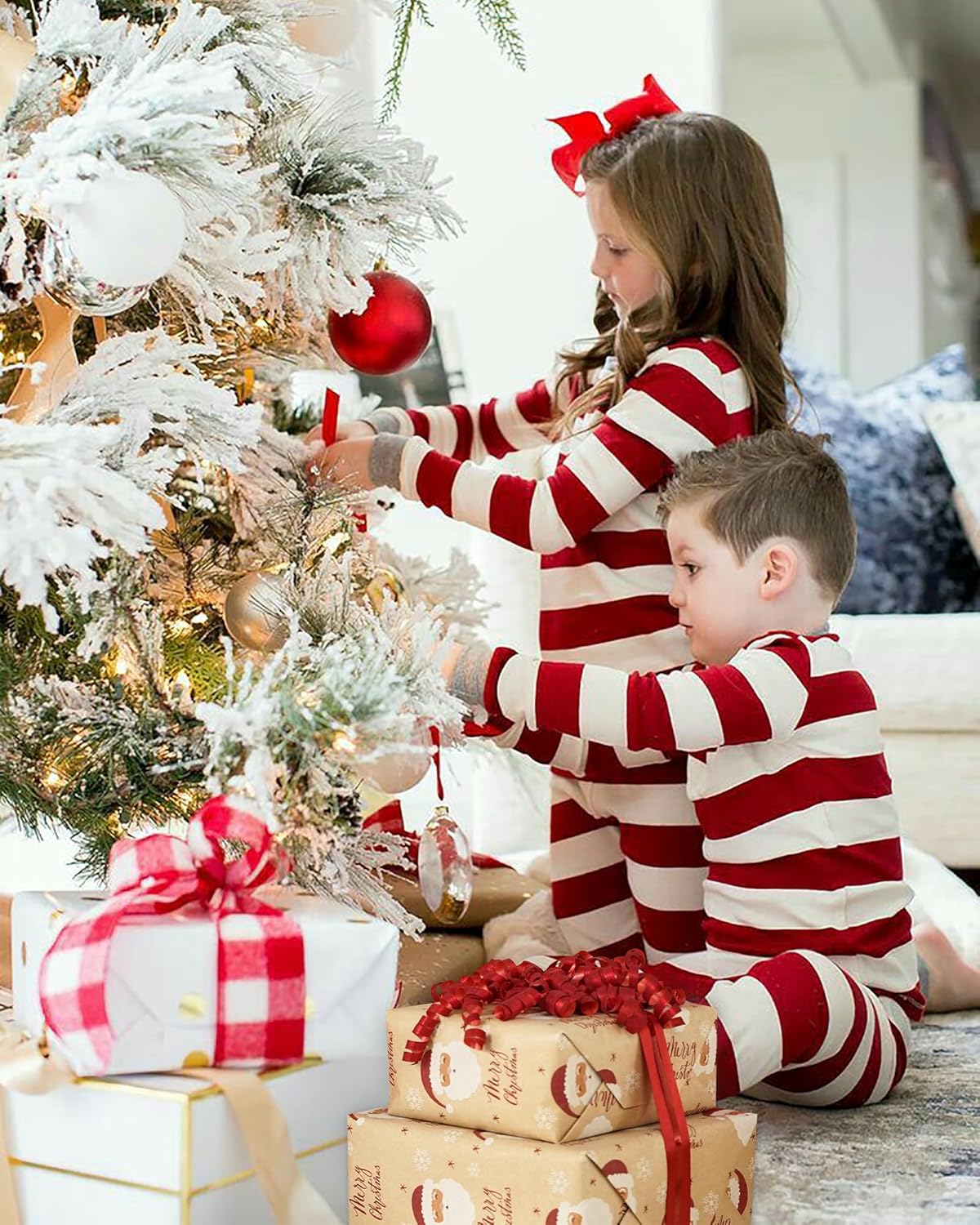 MEEDEE 5 Inch Red Self-Adhesive Linear Glitter Curly Gift Bows – Perfect for Christmas, Holiday, and All-Occasion Decorations on Gift Wrapping Paper, Gift Bags, and Boxes (12 Count) - Image 8