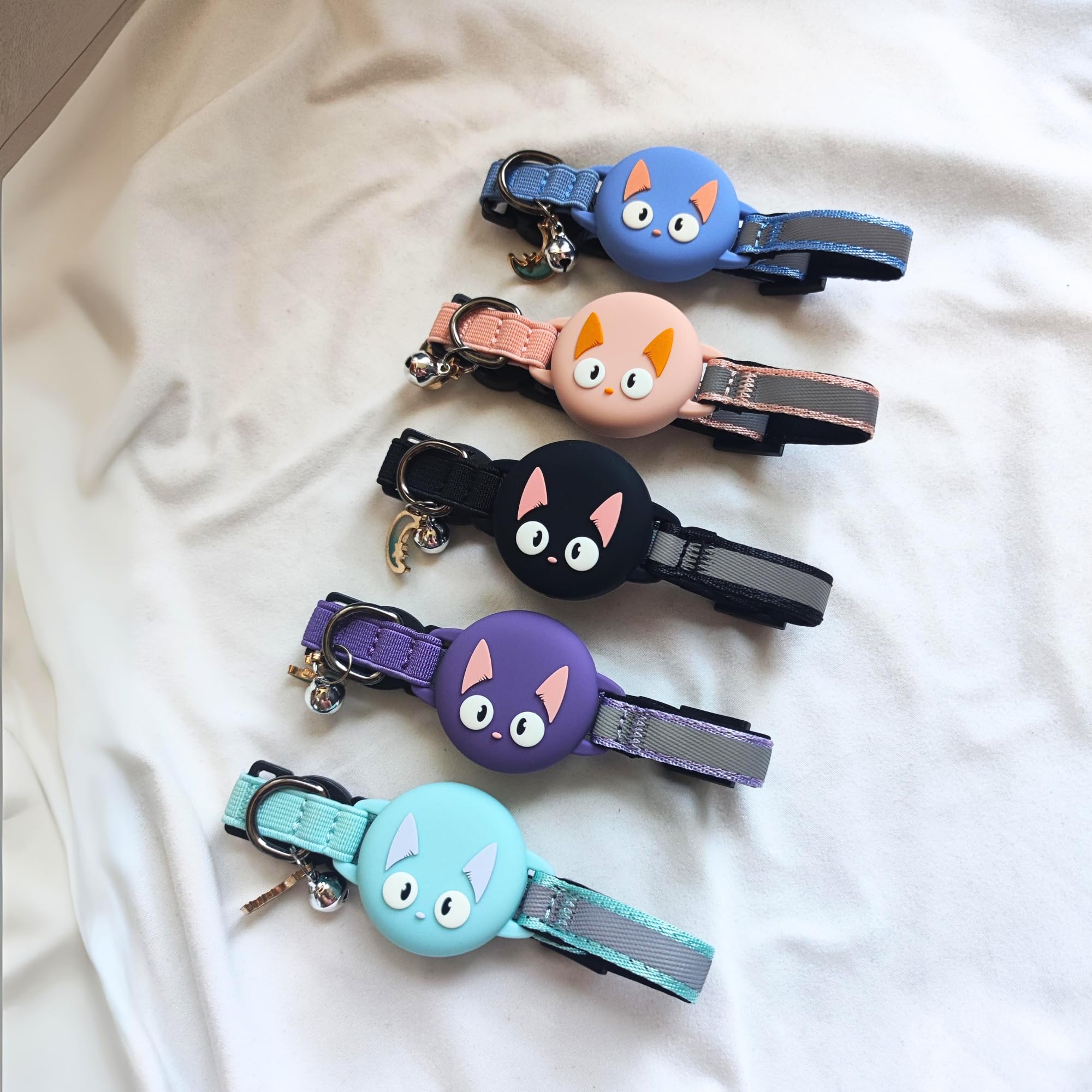 Kittytag Purple Reflective Airtag Cat Collar With Air Tag Holder And Bell, Quick Release, Compatible With Airtag And Iphone - Image 2