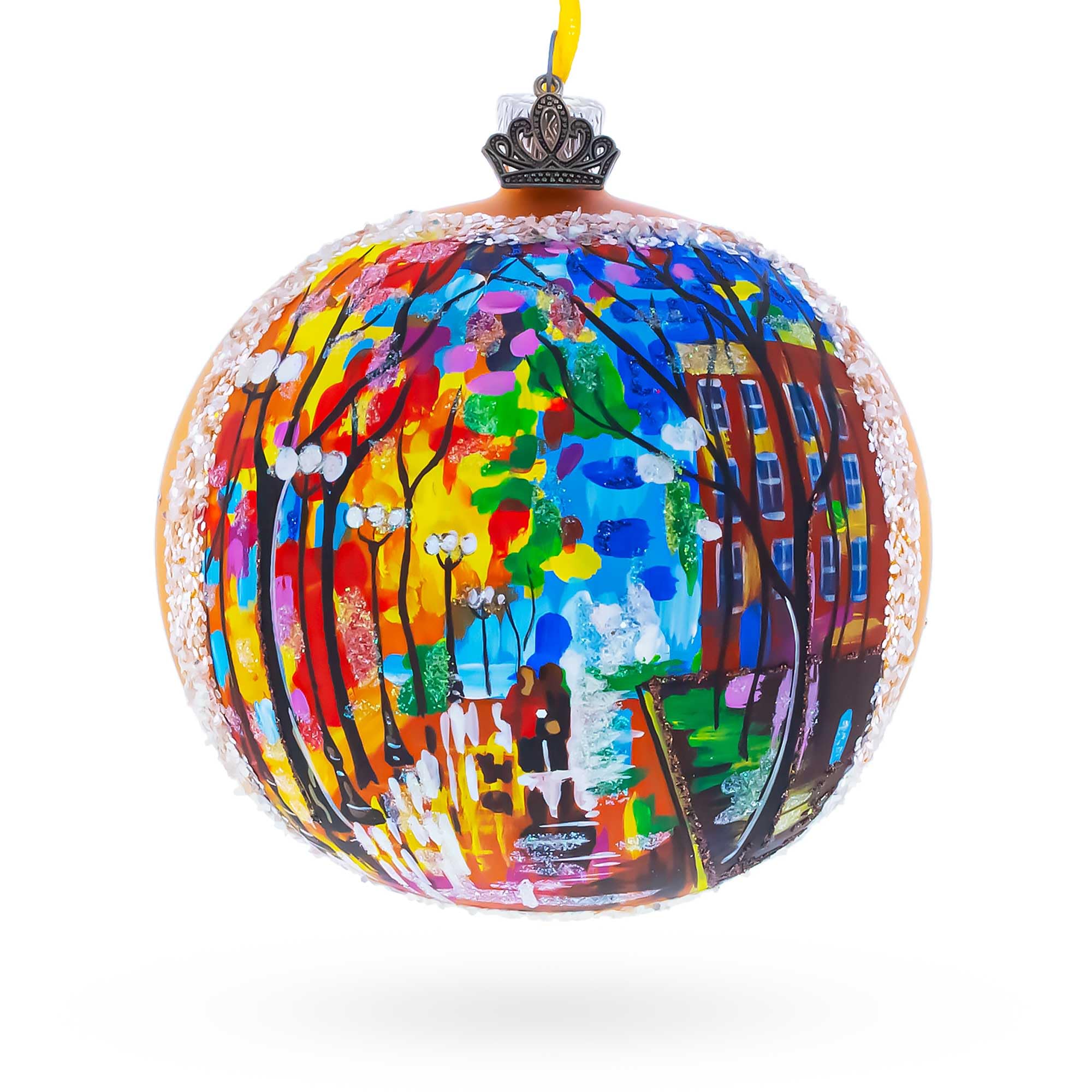 Boule de Noël en verre BestPysanky pour décoration de sapin en famille