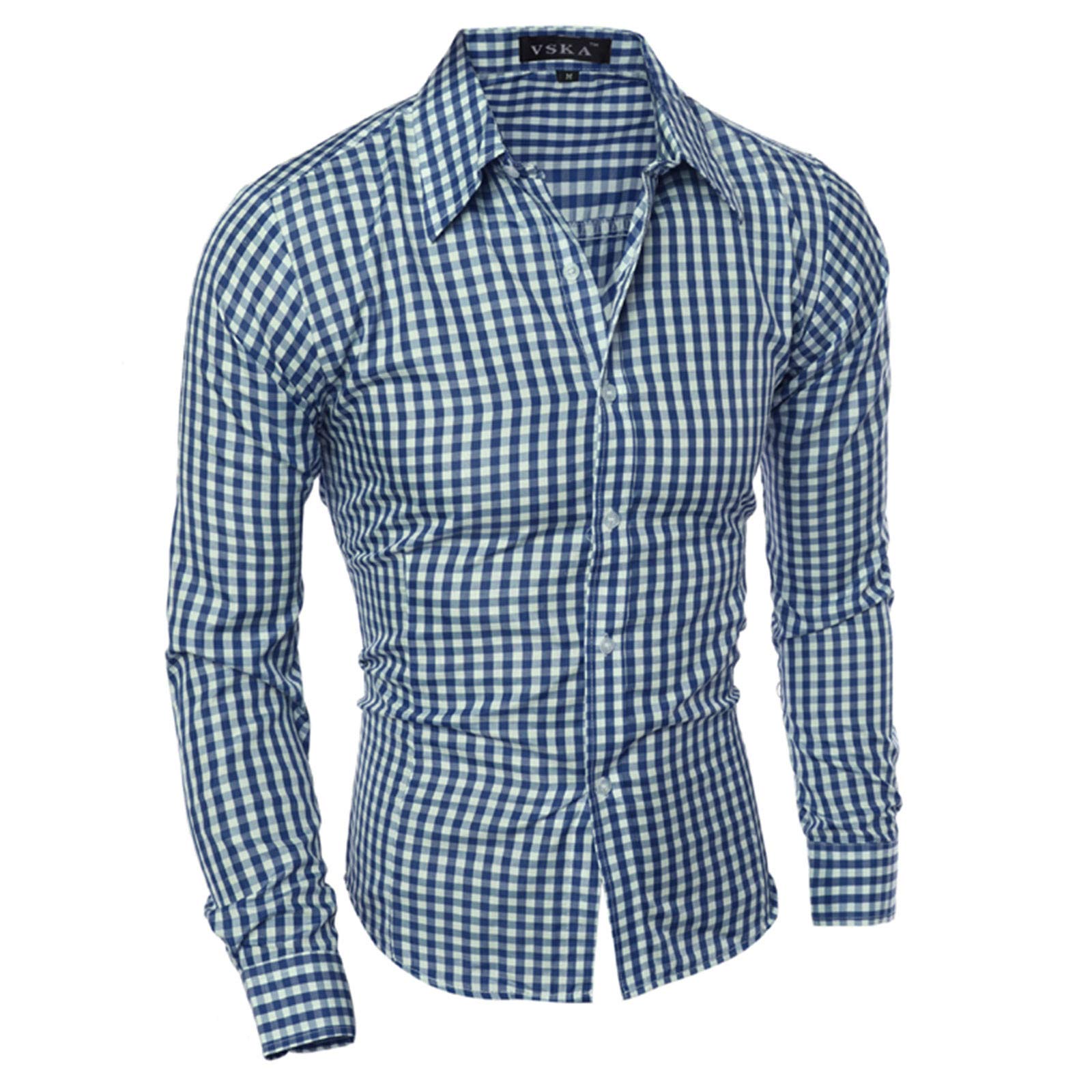 Chemise en coton homme à carreaux manches longues pour automne et hiver - 5