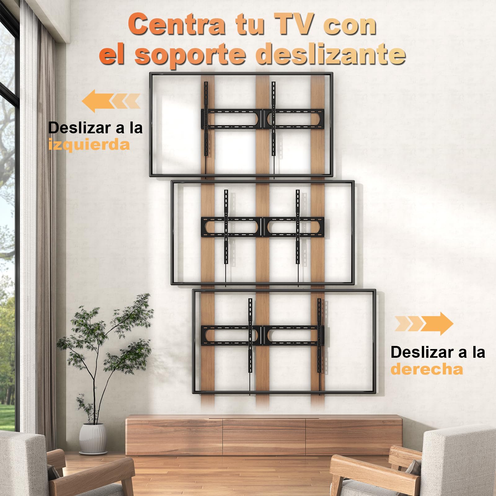 Soporte de Pared Universal para televisores de 37 a 140 Pulgadas, hasta 125 kg, máx. VESA 1200 x 800, Color Negro