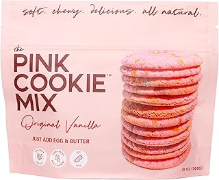 Butter Cake Shoppe The Pink Cookie Mix - Original Vanilla - Soft & Chewy Sugar Cookie Mix - Just Add Egg & Butter - Vegan - Nut Free - No Artificial Colors or Preservatives - 13oz (368g)