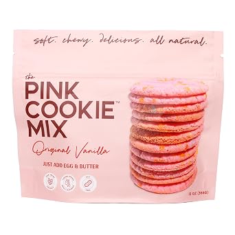 Butter Cake Shoppe Pink Cookie Mix Original Vanilla Sugar Cookie Baking Mix, Naturally Pink Cookies, Soft & Chewy, No Artificial Colors or Preservatives, Easy Homemade Cookies, Gift, 13oz