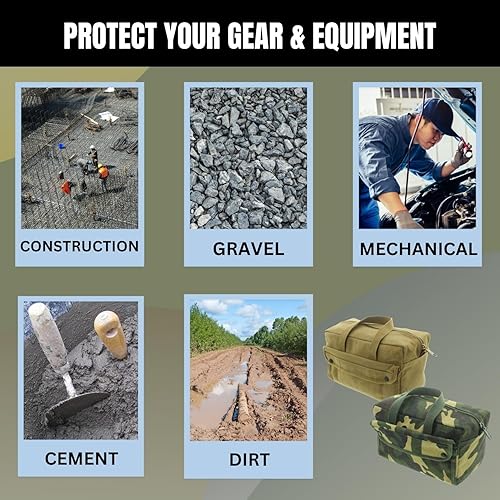 Miniatura 7 de Bolsa de herramientas de lienzo resistente, bolsa de transporte de campo militar, bolsa de almacenamiento de suministro de propósito general para