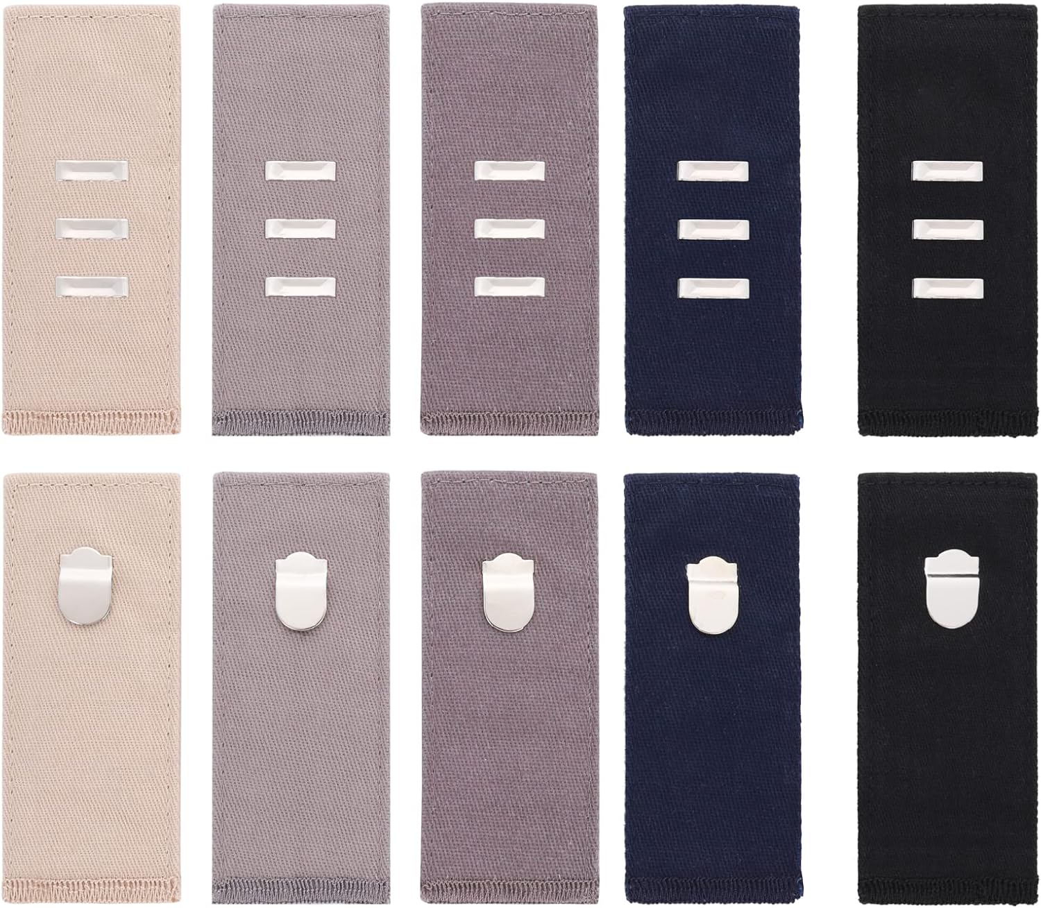 Lusofie 10 Pieces Pants Waist Extenders with Metal Hook, Adjustable