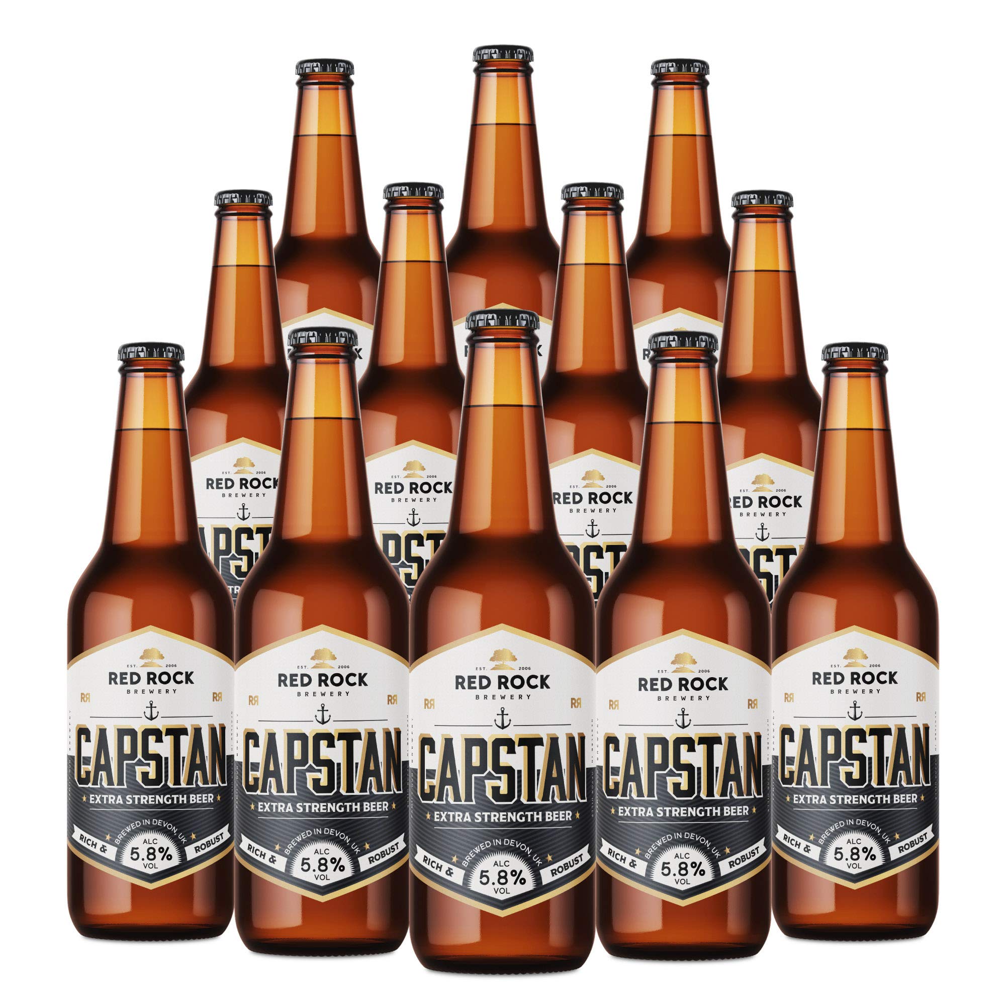Red Rock Brewery Traditional British Ale - Case of 12x 500ml Bottles of English Beer (Capstan 5.8%)
