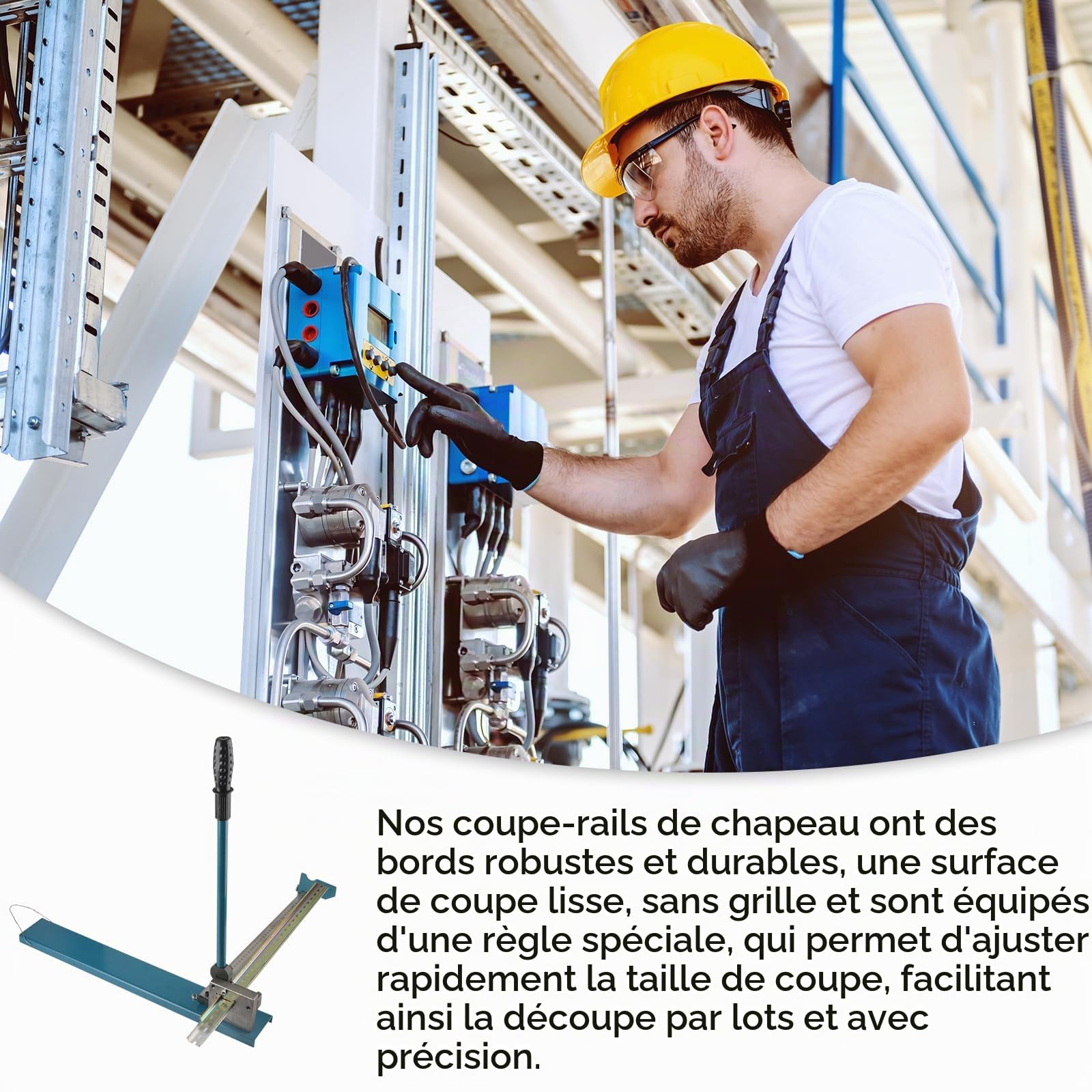 Coupe Rail Manuel Din 35 mm, Outil De Table Avec Échelle De Mesure Tête De Coupe à Double Rainure Pour L'acier Et Rails Din En Aluminium Pour L'électrotechnique Et L'Installation Électrique
