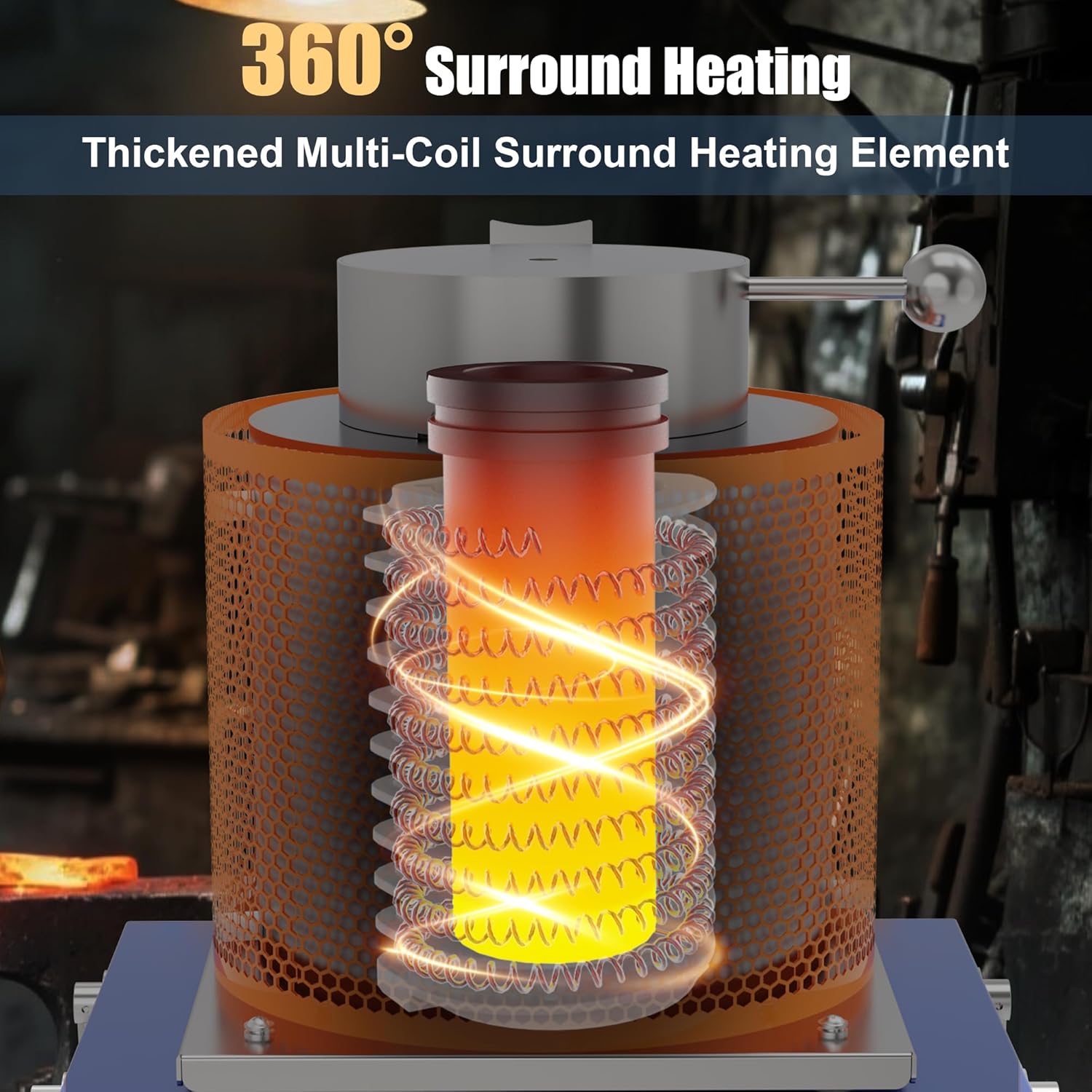 MMasters Electric Melting Furnace 3KG, Digital PID Temperature Control, Metal Melting Tool for Gold, Silver, Copper, Scrap, DIY Casting & Jewelry Making