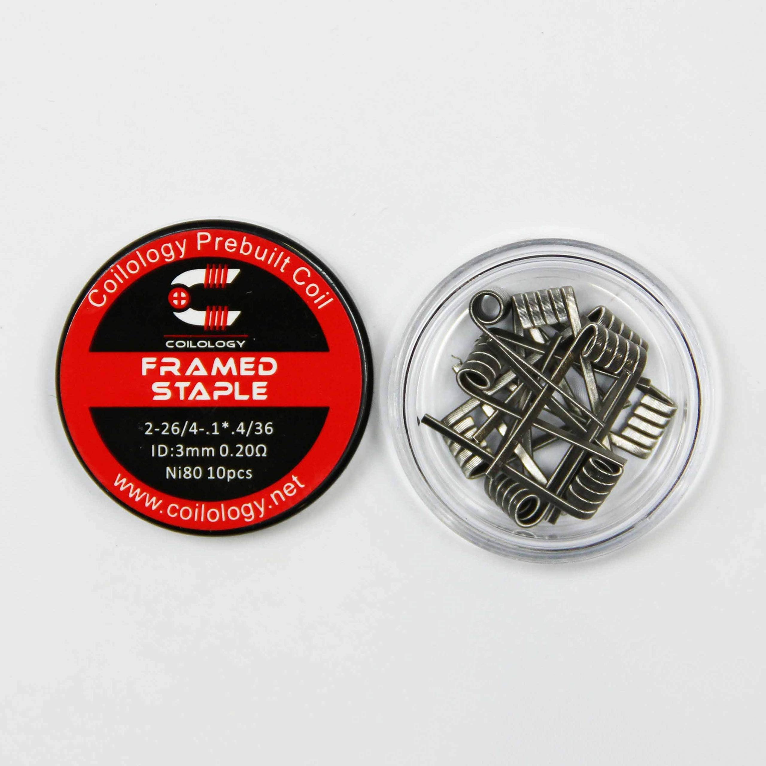 Pre-Made Framed Staple 2-26/4 - .1 x .4/36 Nichrome Coils - Pack of 10 by Coilology