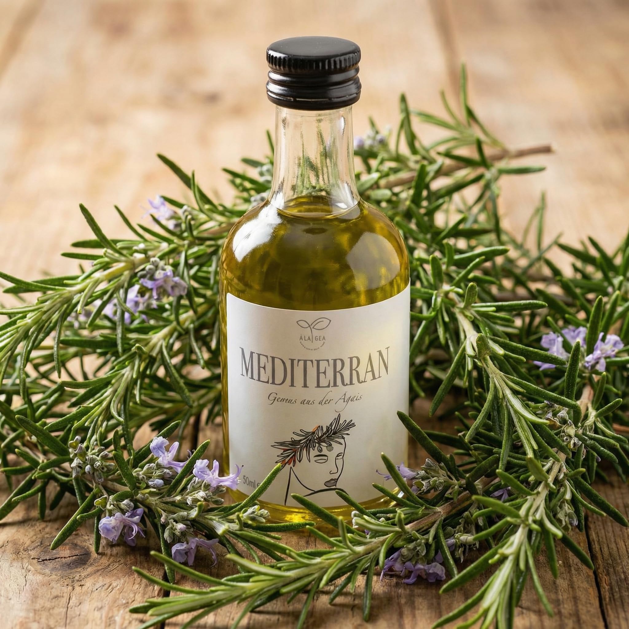 Á LA GEA Geschenkset Premium Aromatisiertes Olivenöl Chili Knoblauch Rosmarin Klassisch Mediterranes Gourmet Tasting Set