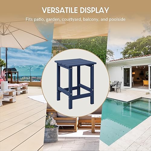 Miniatura 8 de WestinTrends Dylan Adirondack - Mesa auxiliar redonda para exteriores, color turquesa