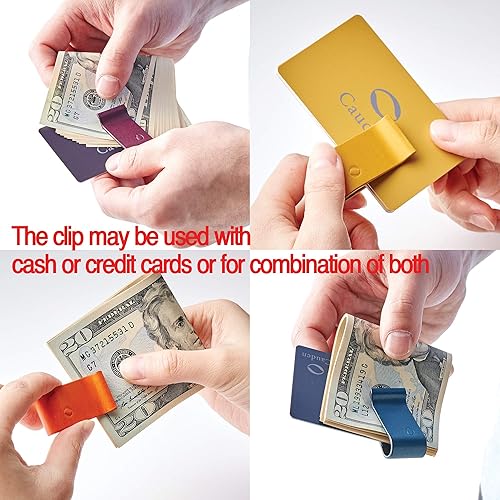 Miniatura 4 de Moneyclip de piel de fibra de carbono con soporte para tarjetas