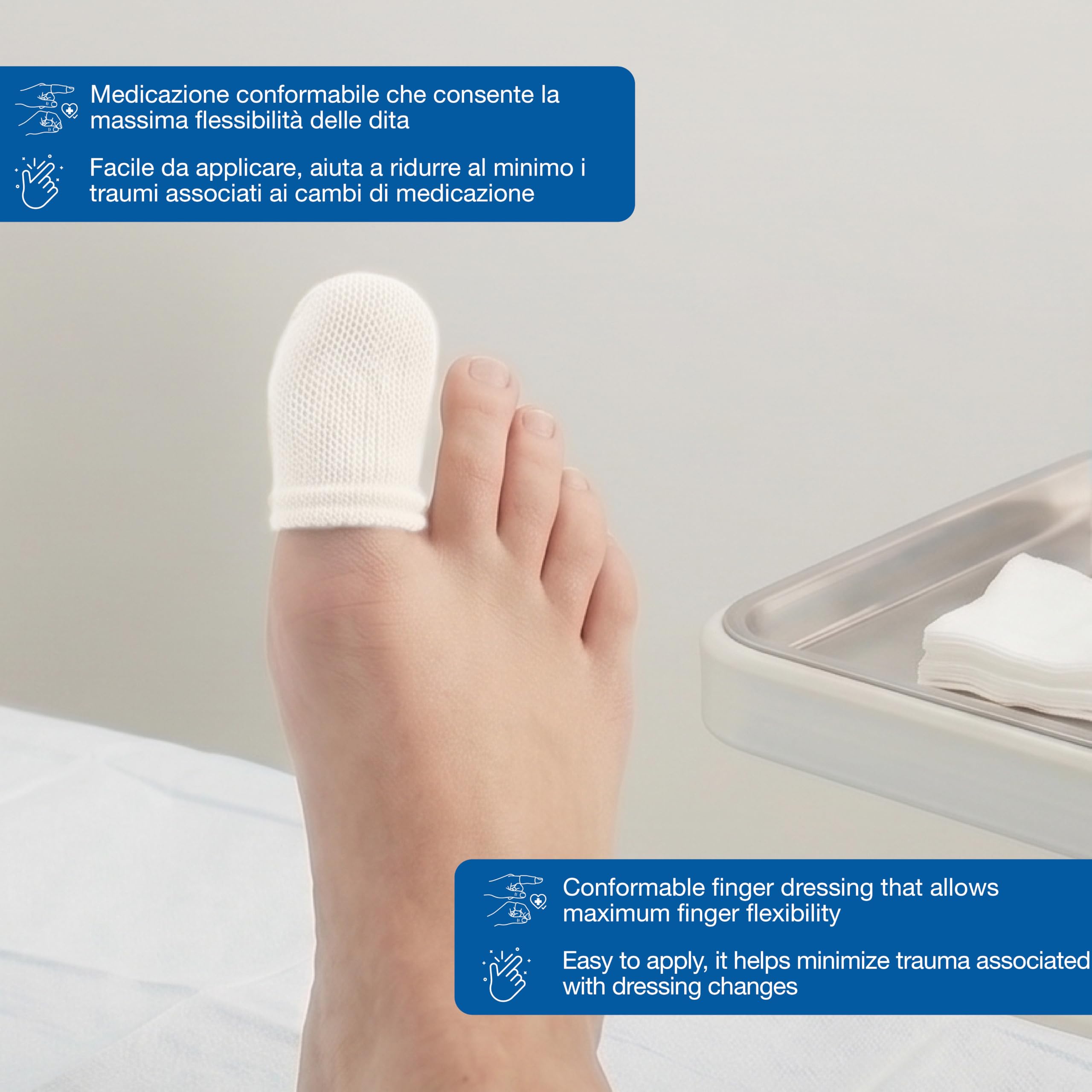 3M - Adaptic digit medicazione non aderente sterile per dita mani misura media, confezione da 10 pezzi, MAD013
