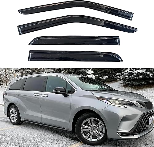 Miniatura 301 de KPY Moldura deflectora de viento con protección contra la lluvia compatible con Mazda 6 Sedan 2004-2013, 4 unidades, para ventana lateral