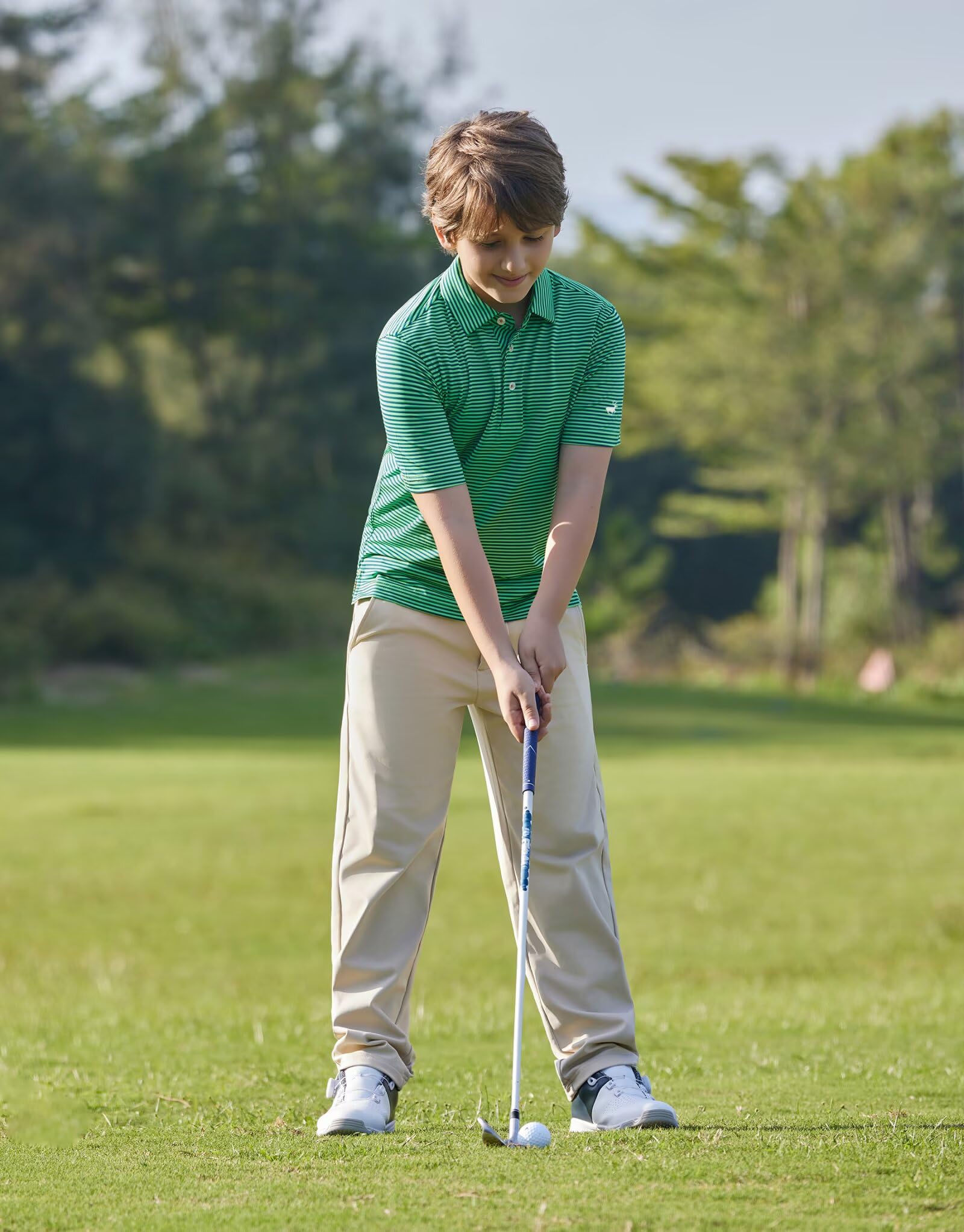 Camisa de golf para hombre, absorbe la humedad, ajuste seco, rendimiento deportivo, manga corta, a rayas, polo de golf para hombre