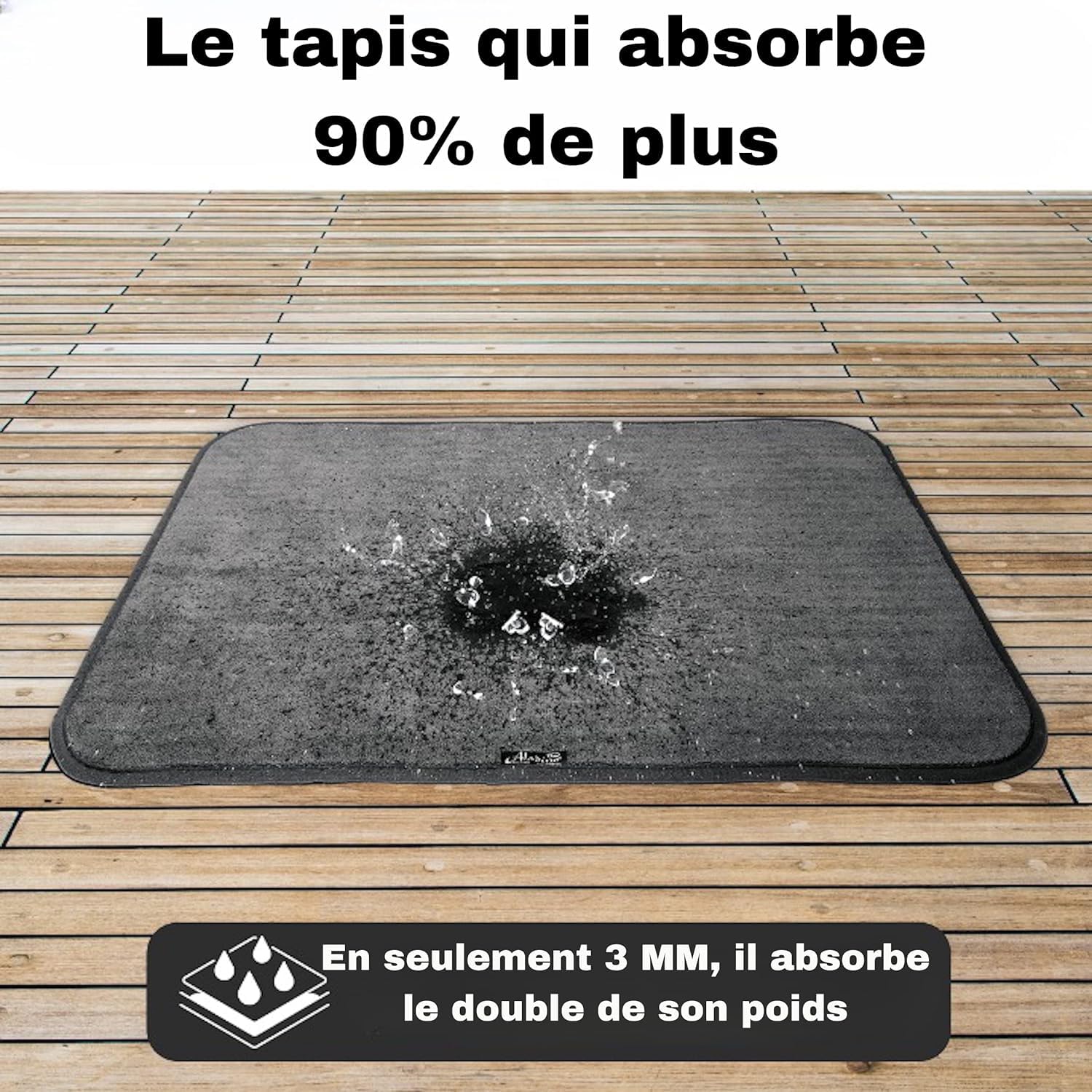 Aladino Tapis d’Entrée Intérieur/Extérieur pour Maison, Salle de Bain & Cuisine, Antidérapant, Lavable, Ultra Absorbant, Tailles et couleurs variées, Made in Italy 100x130cm, Marron