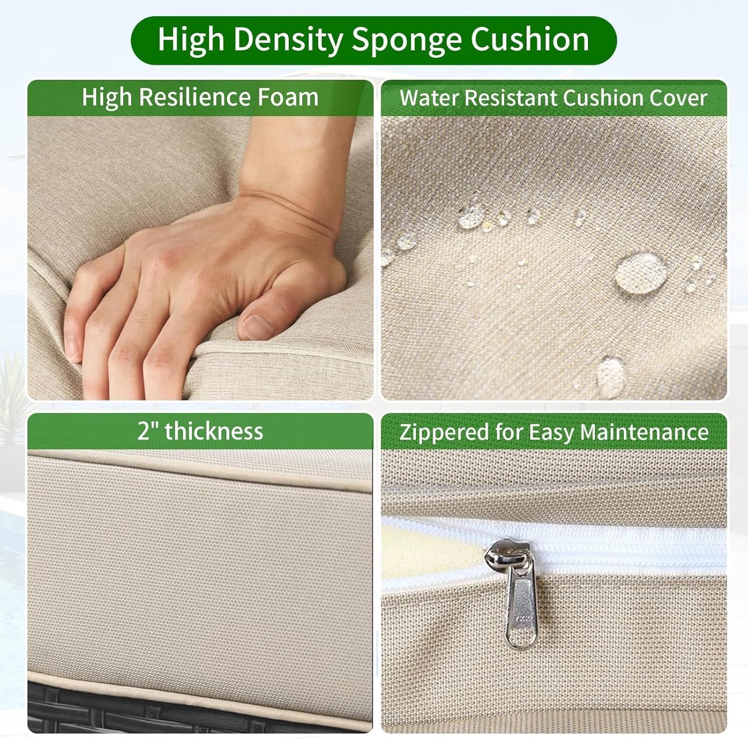 4-Piece Wicker Outdoor Patio Furniture Set Patio Chairs Seating Couch with Coffee Table All Weather Conversation Set for Backyard Porch Balcony